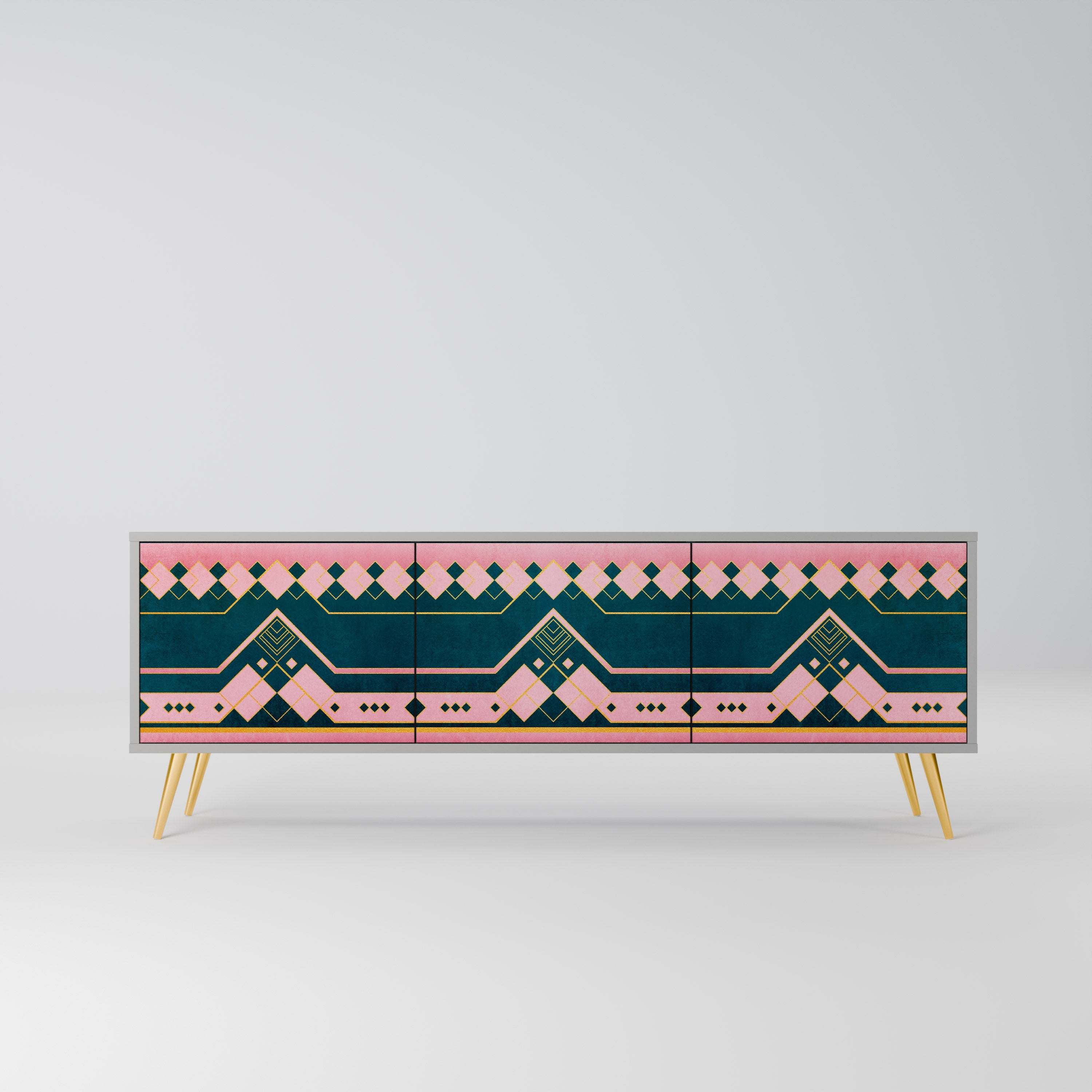 Meuble TV 3 portes ROYAL COMPOSITION finition grise