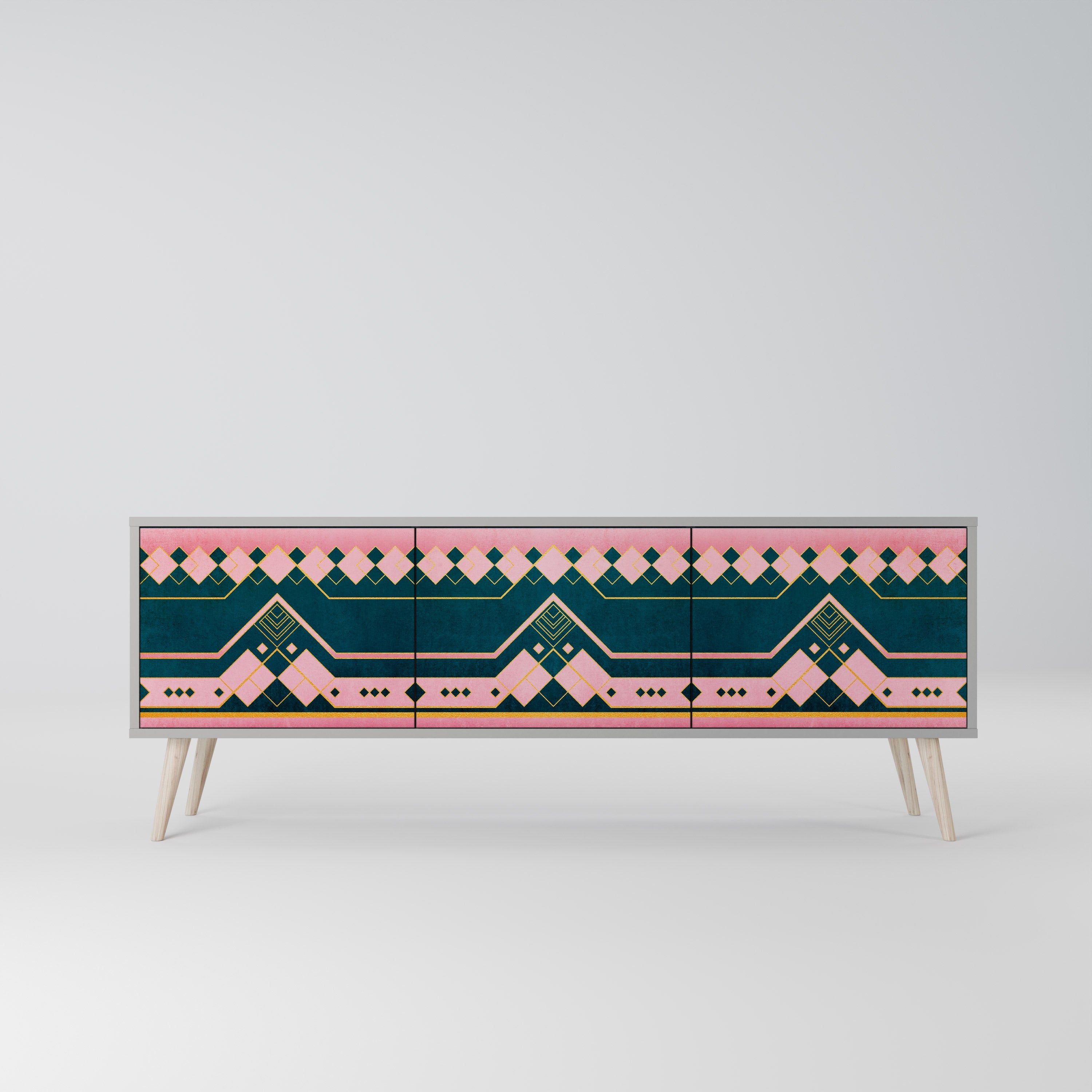 Meuble TV 3 portes ROYAL COMPOSITION finition grise