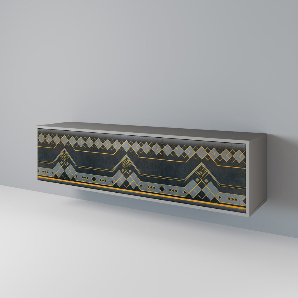 Meuble TV 3 portes ROYAL ORDINARINESS en finition grise