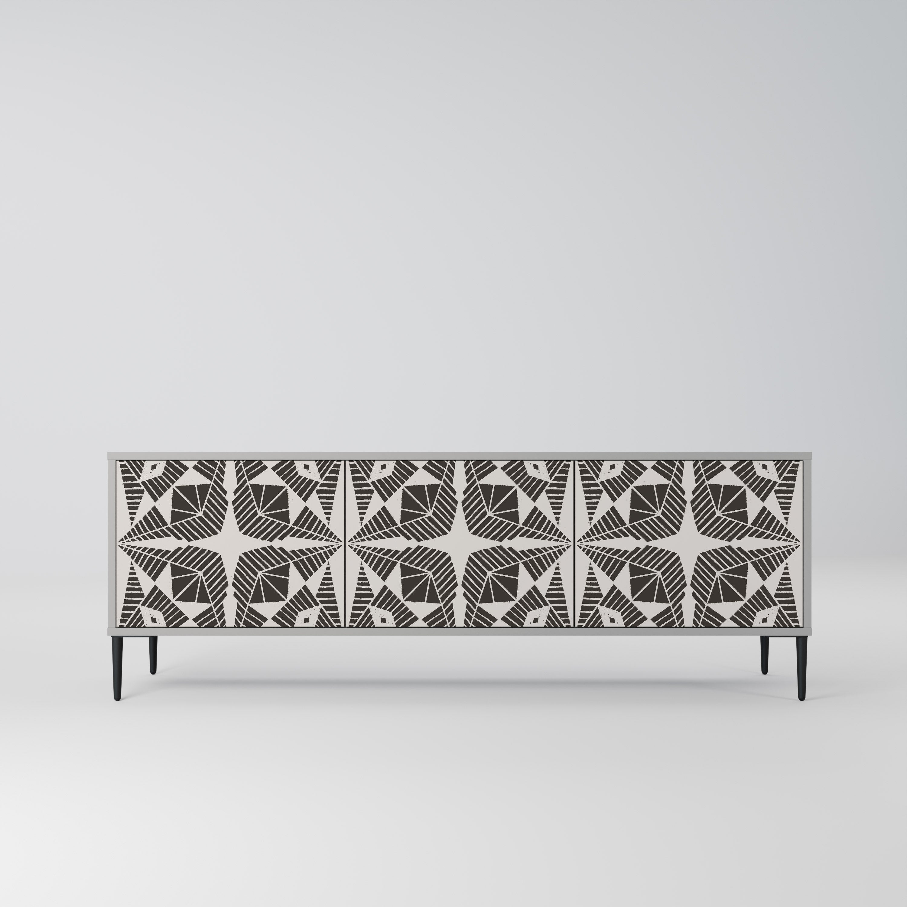 Meuble TV 3 portes MONOCHROME NEXUS, finition grise