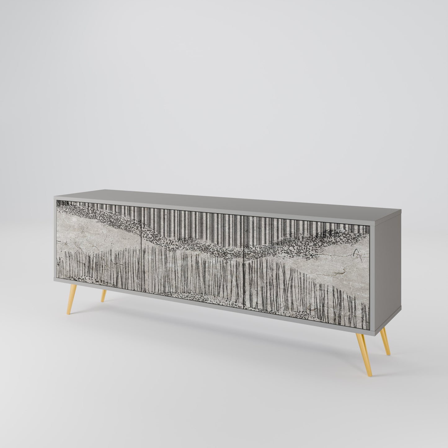 GRAIN LINES 3-Door TV Cabinet