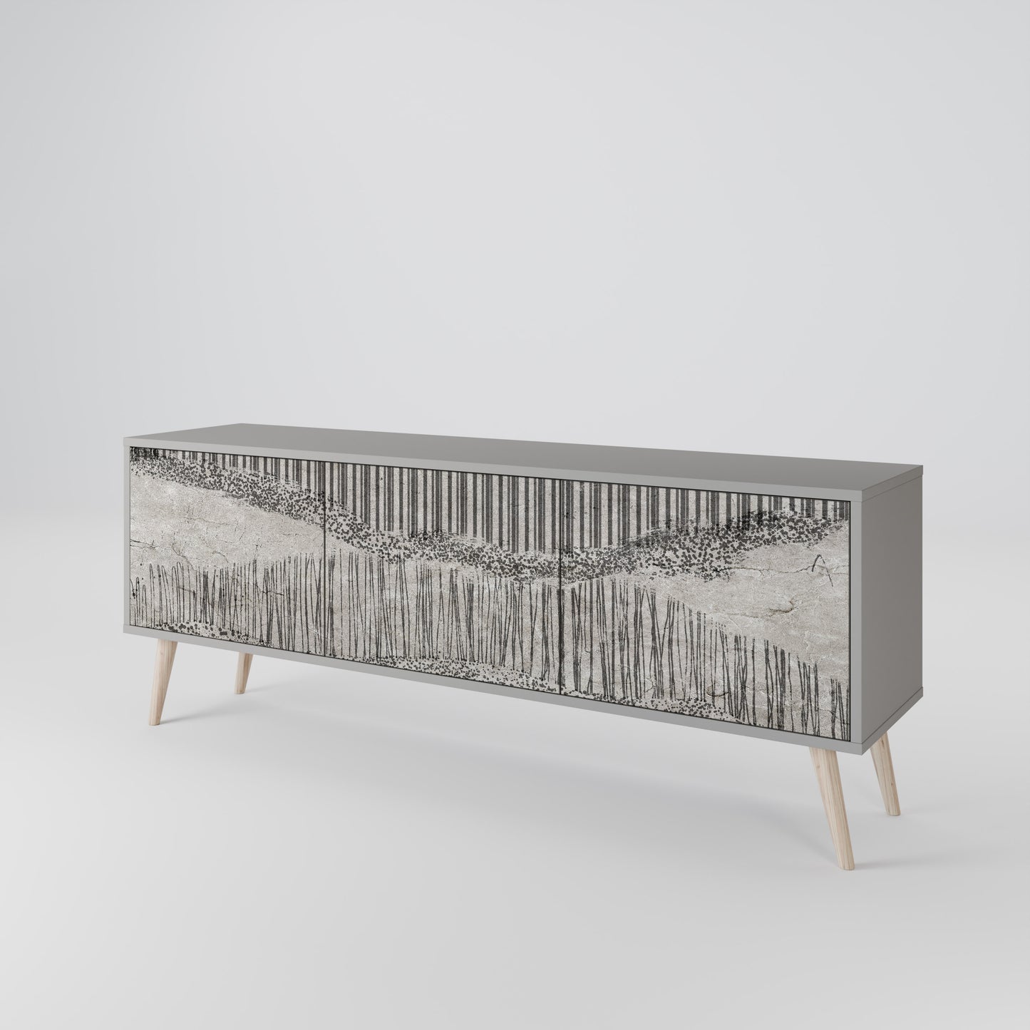 GRAIN LINES 3-Door TV Cabinet