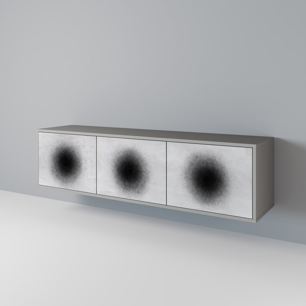 Meuble TV 3 portes BLACK HOLE finition grise