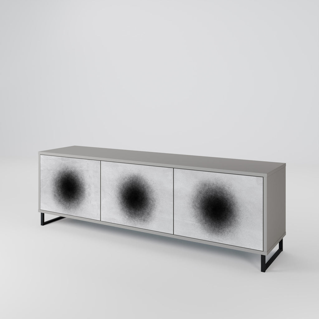 Meuble TV 3 portes BLACK HOLE finition grise