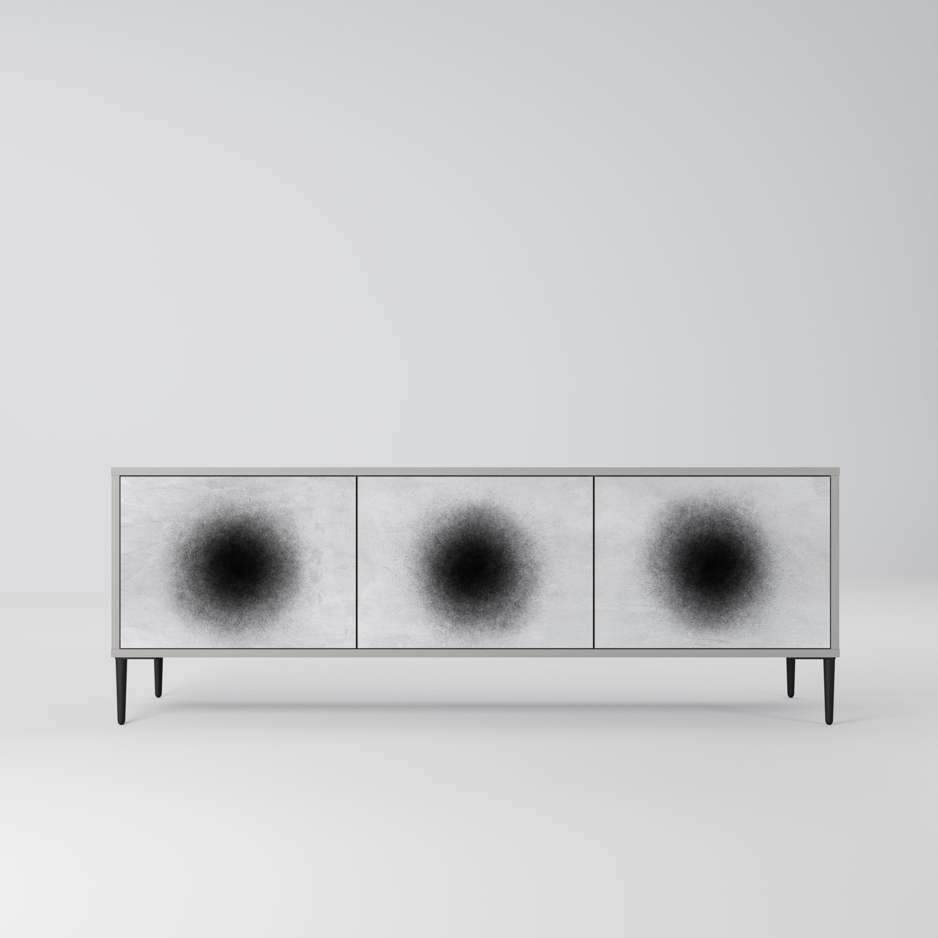 Meuble TV 3 portes BLACK HOLE finition grise