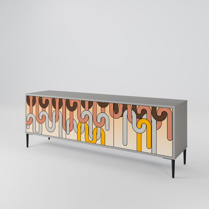 COLORFUL STRINGS 3-Door TV Cabinet