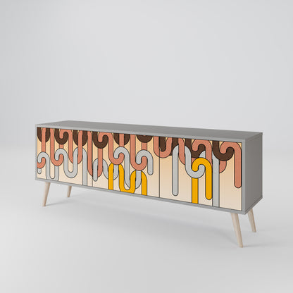 COLORFUL STRINGS 3-Door TV Cabinet