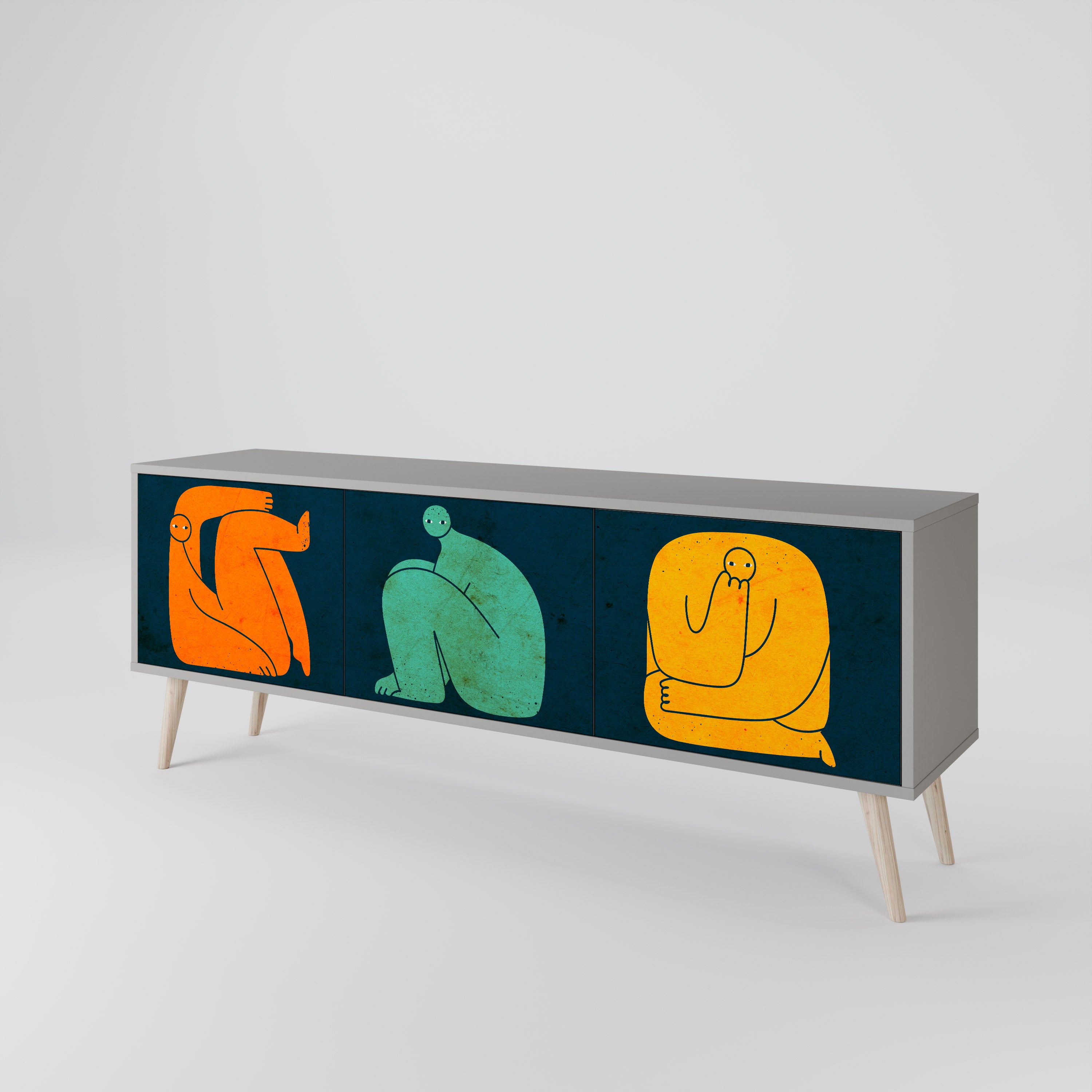 TOGETHER BUT SEPARATELY 3-Door TV Cabinet