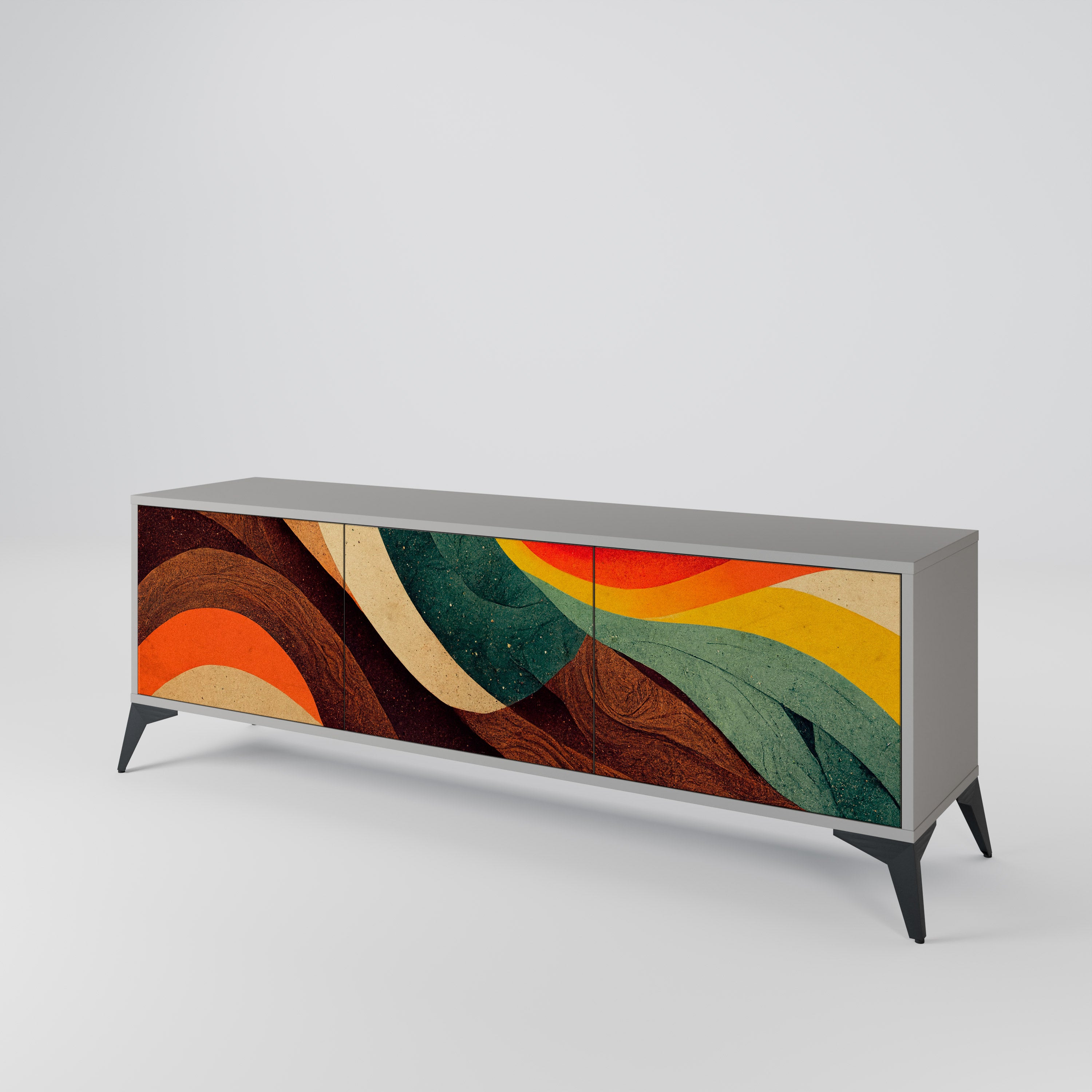 COLORFUL STRANDS 3-Door TV Cabinet