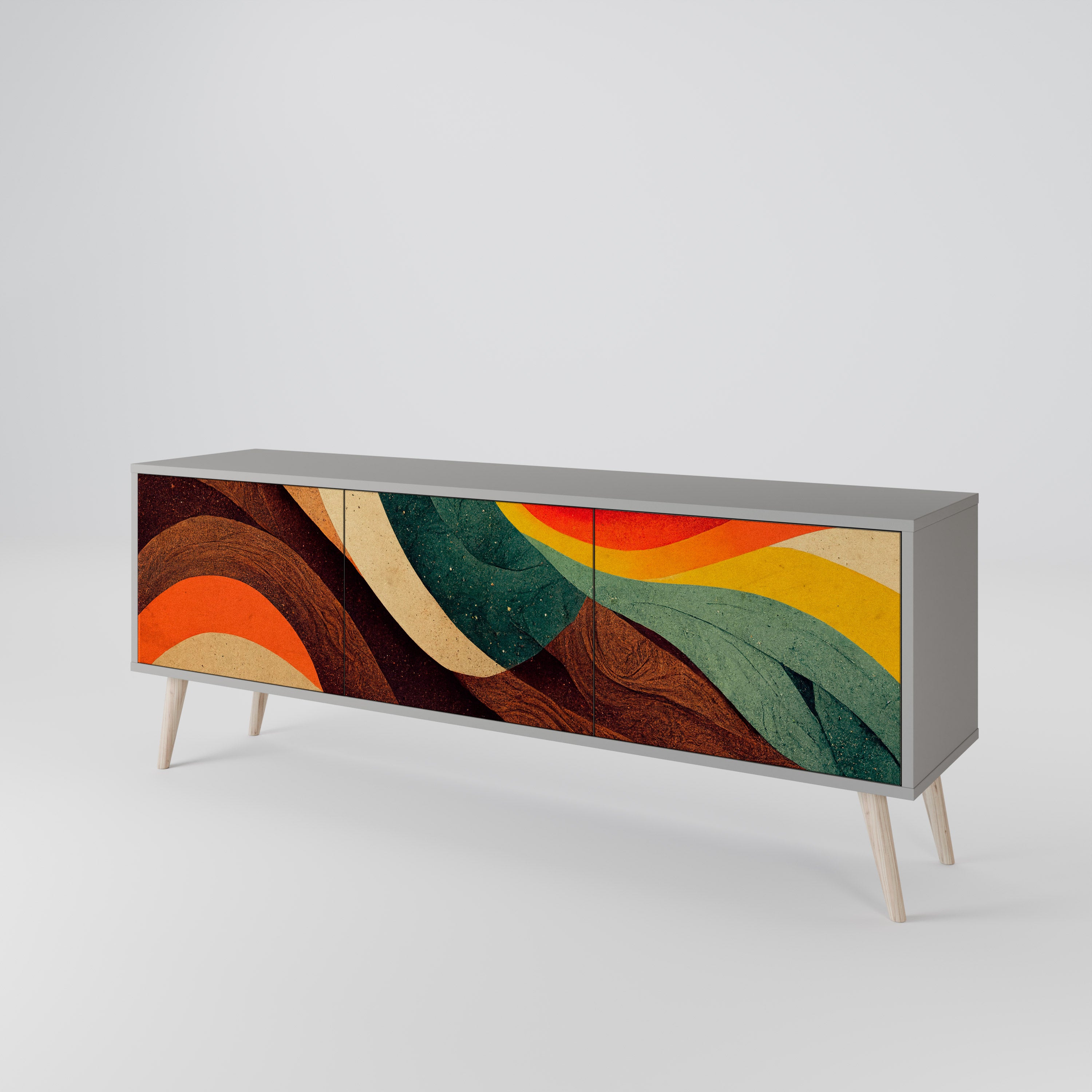COLORFUL STRANDS 3-Door TV Cabinet