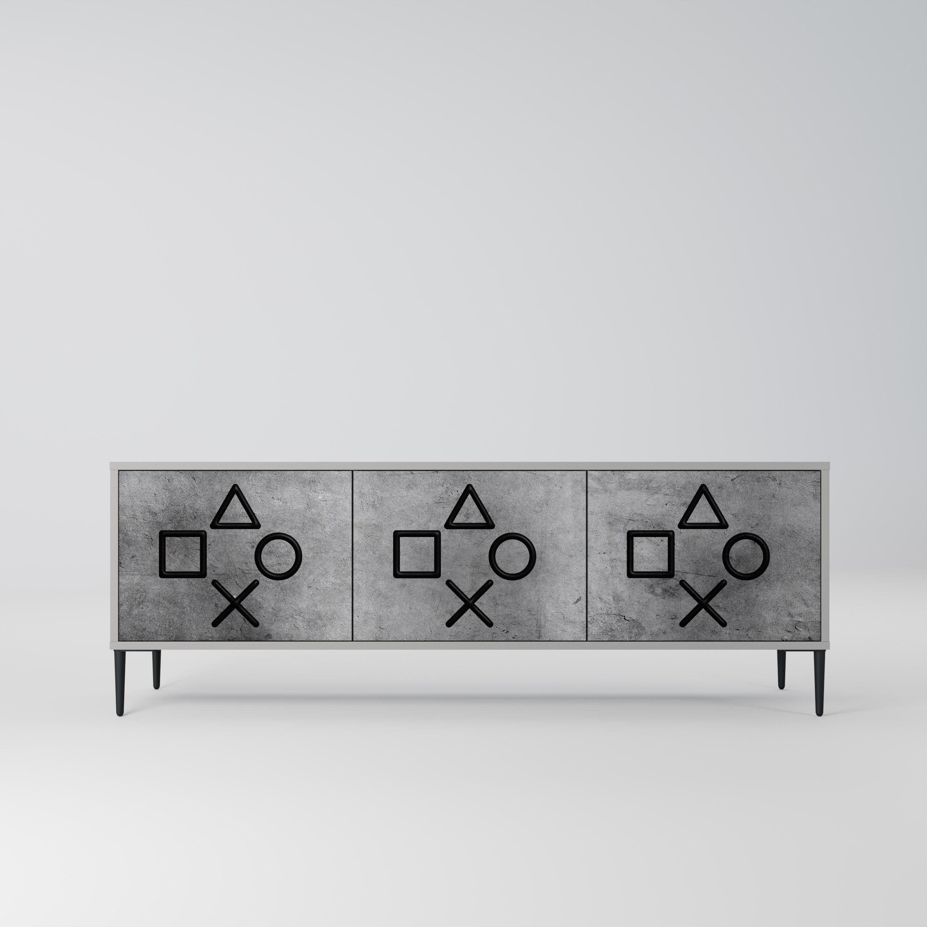 Meuble TV 3 portes GAMER CHOICE finition grise