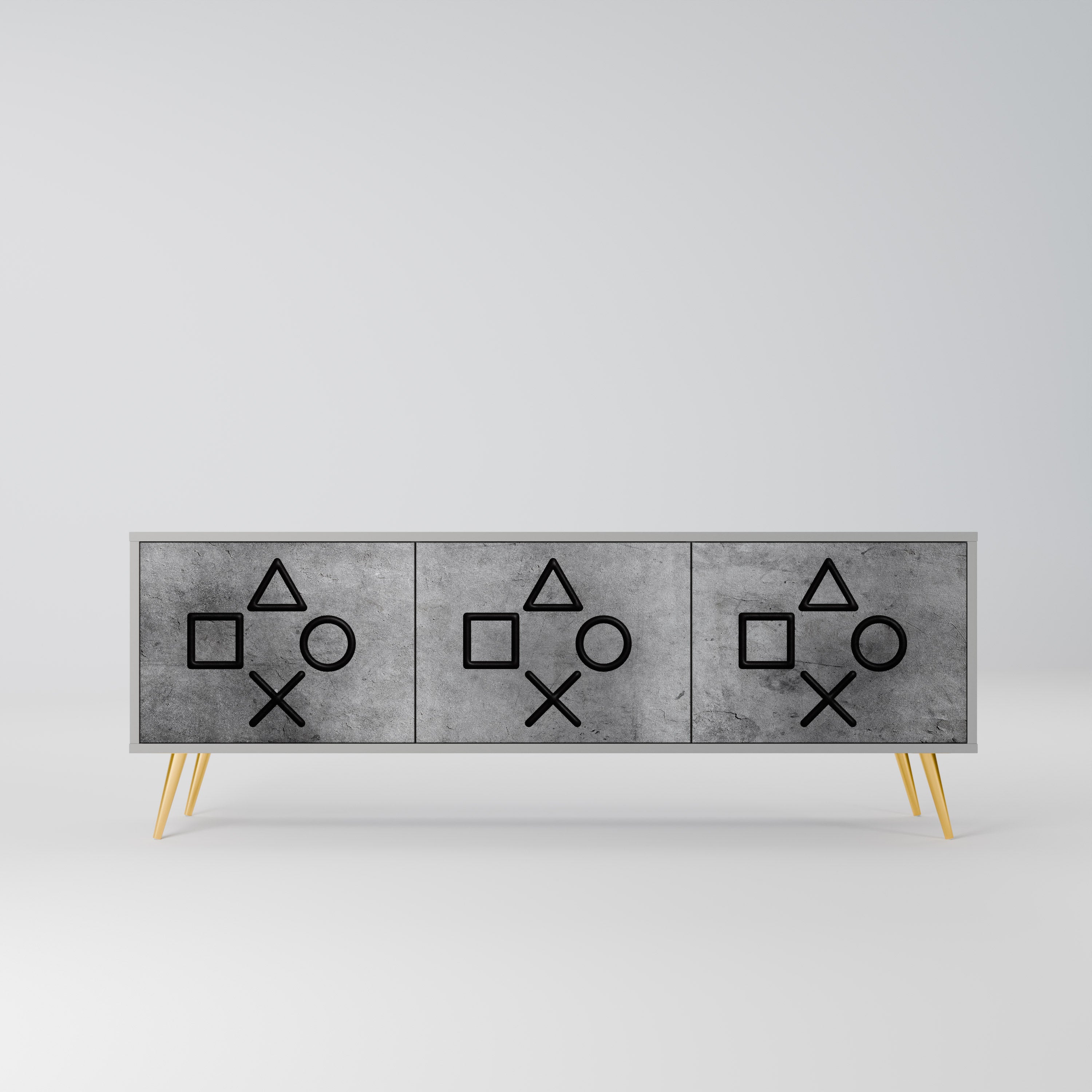 Meuble TV 3 portes GAMER CHOICE finition grise