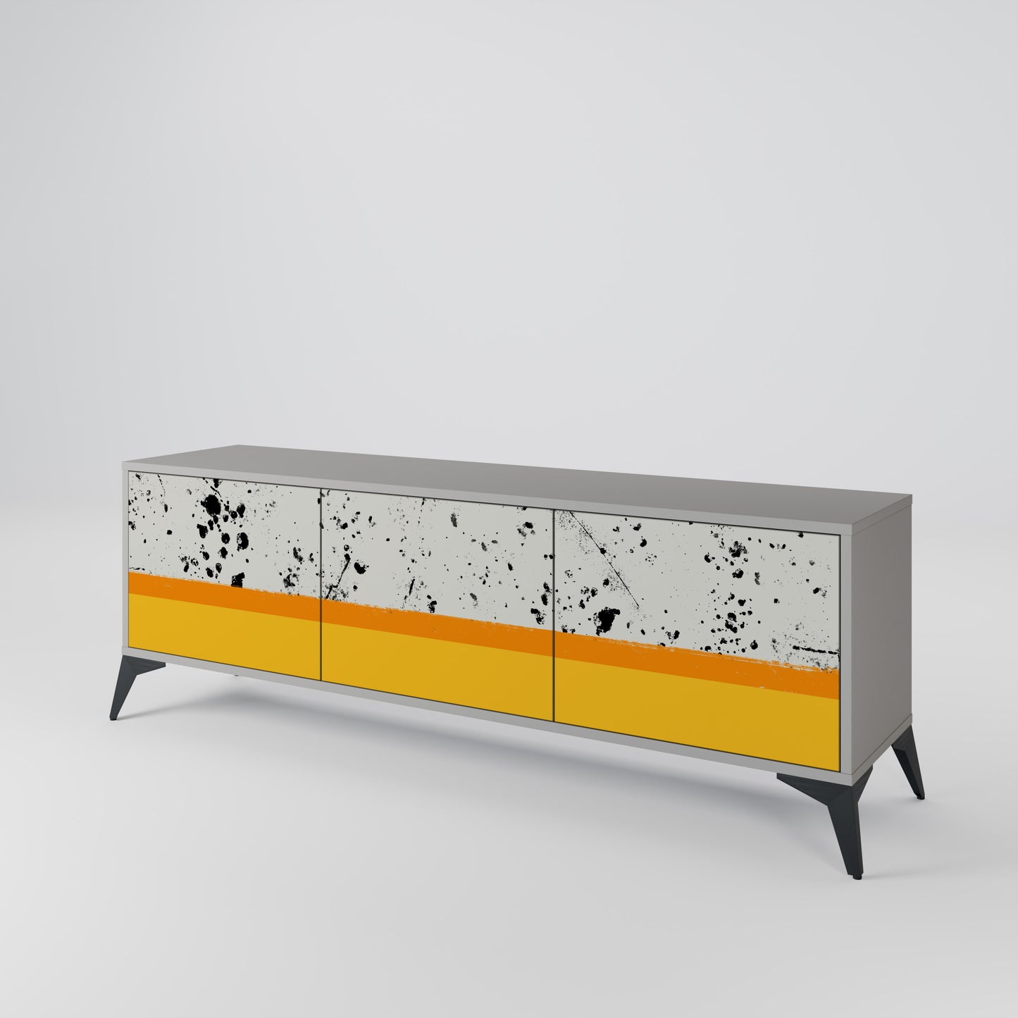 DYED BY ORANGE 3-Door TV Cabinet