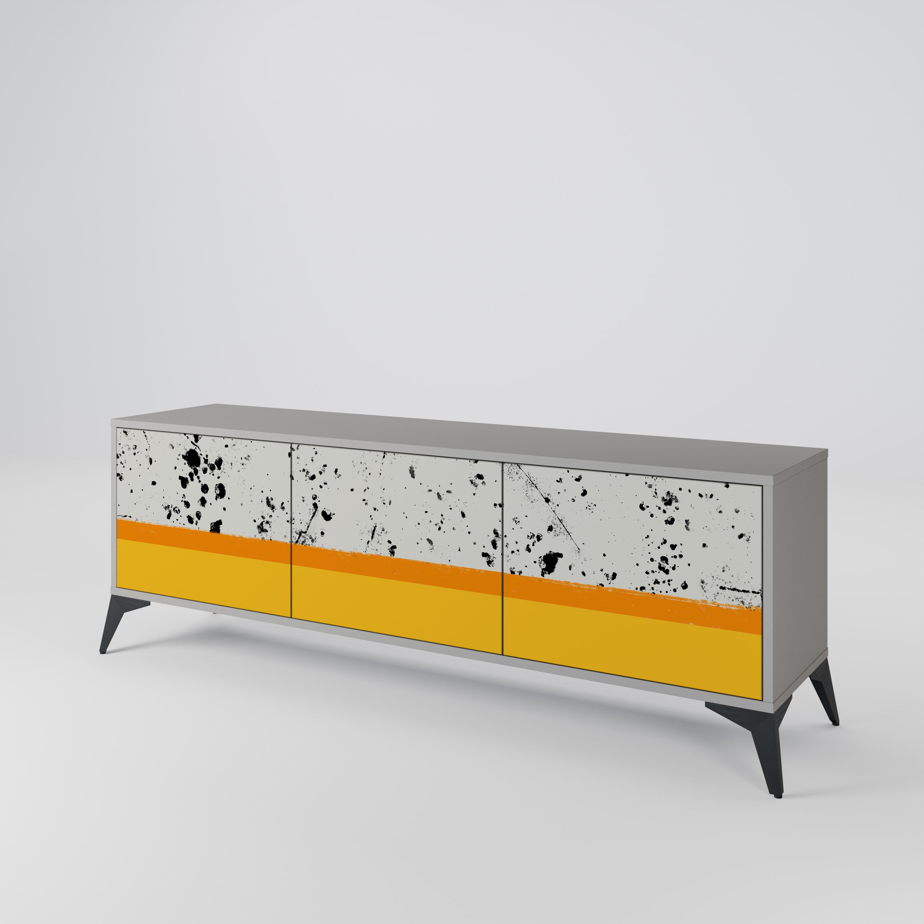 DYED BY ORANGE 3-Door TV Cabinet