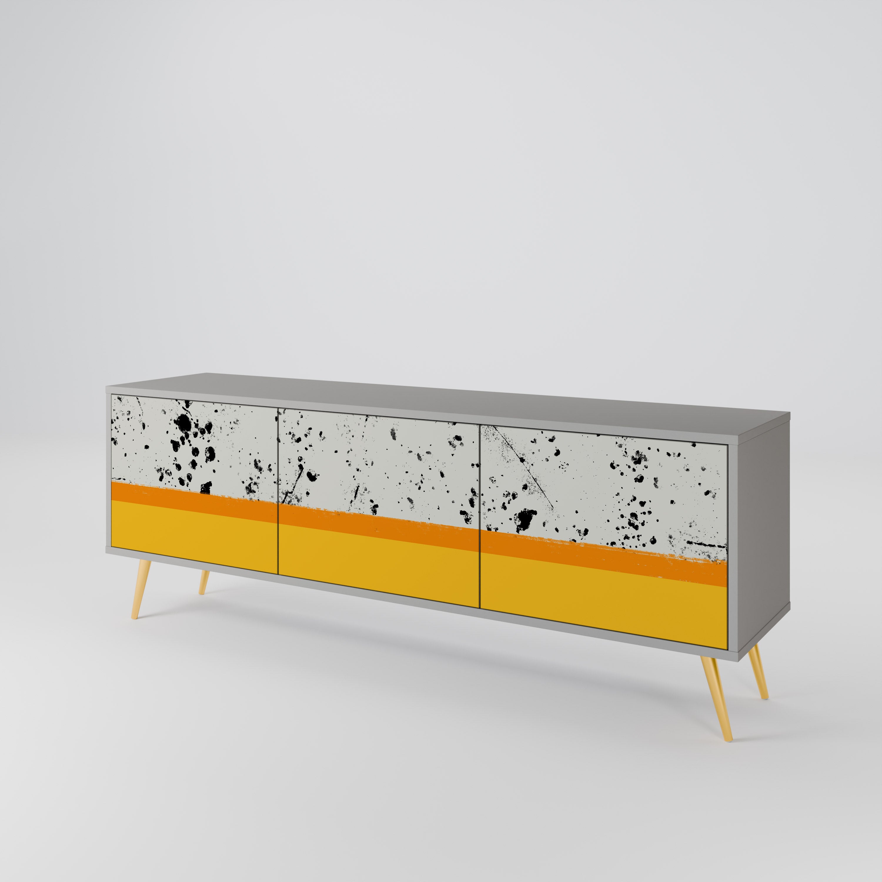 DYED BY ORANGE 3-Door TV Cabinet