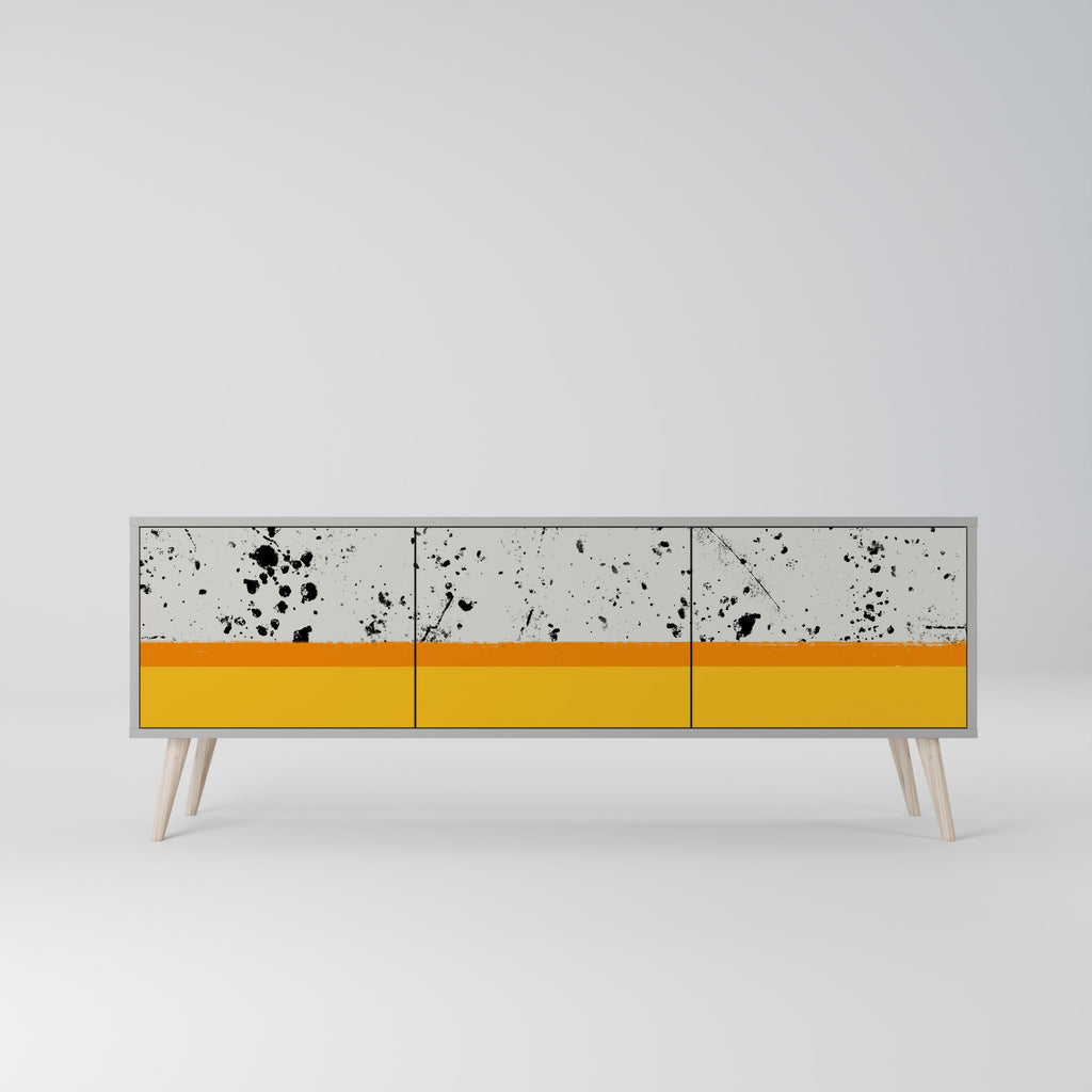 Meuble TV 3 portes DYED BY ORANGE finition grise