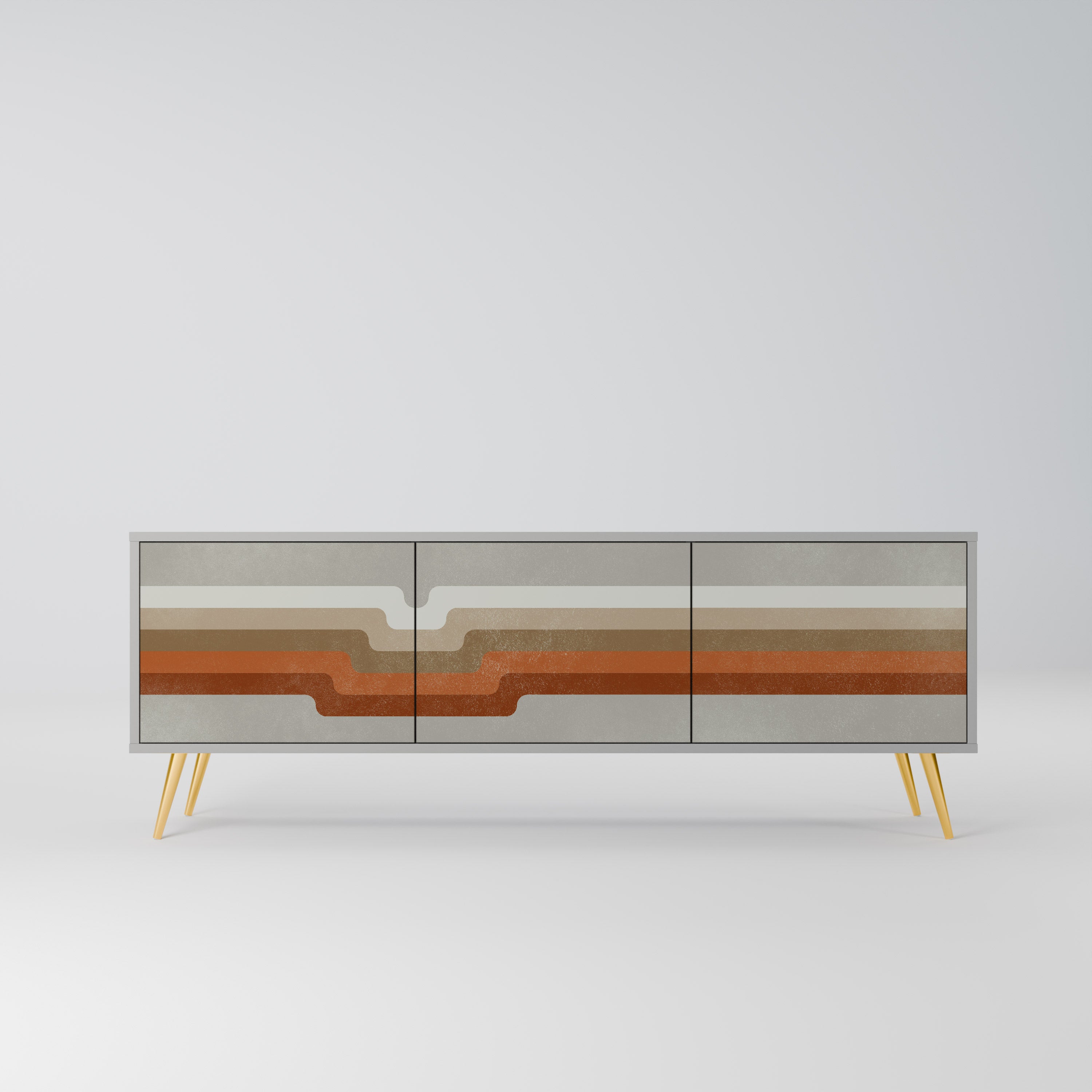 Meuble TV 3 portes PECULIAR TRAIL finition grise