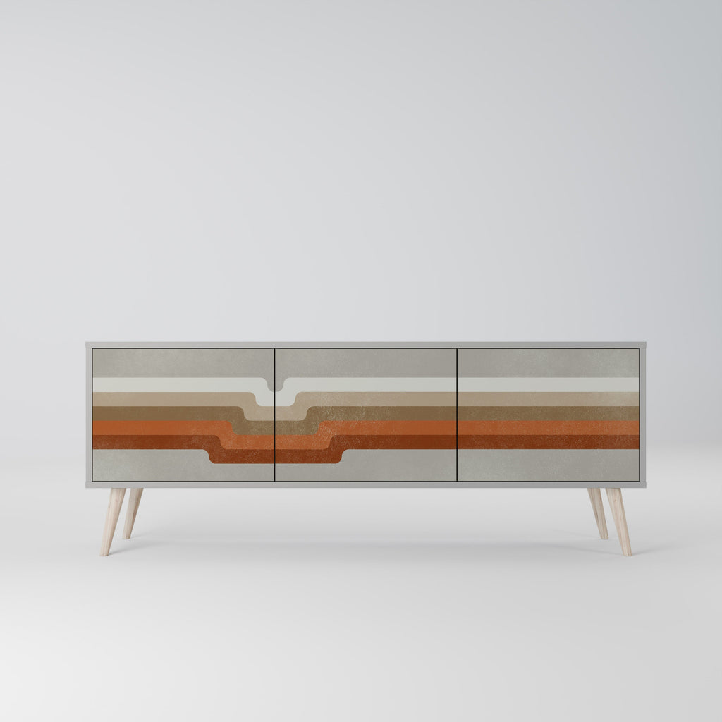 Meuble TV 3 portes PECULIAR TRAIL finition grise