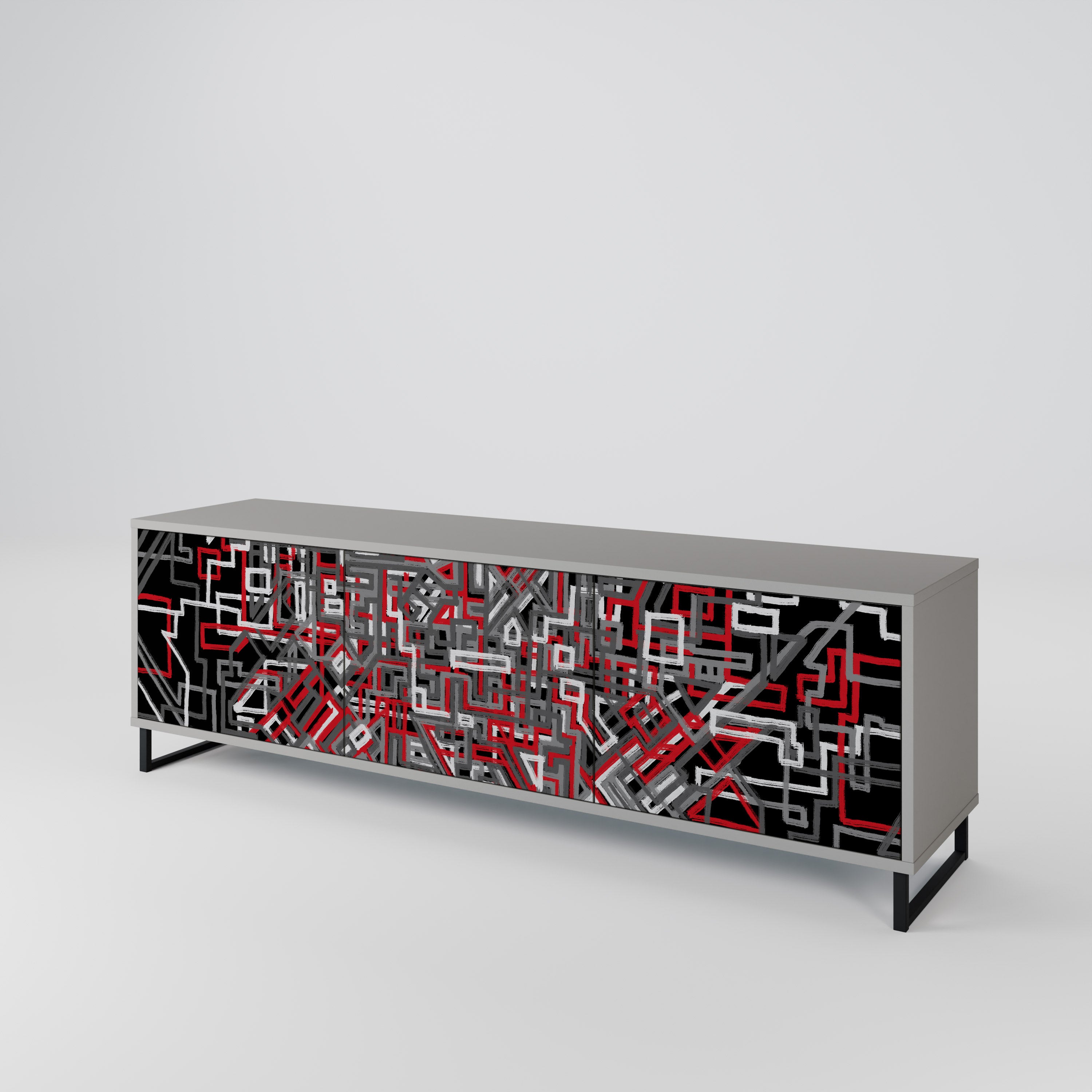 BROKEN LINES 3-Door TV Cabinet
