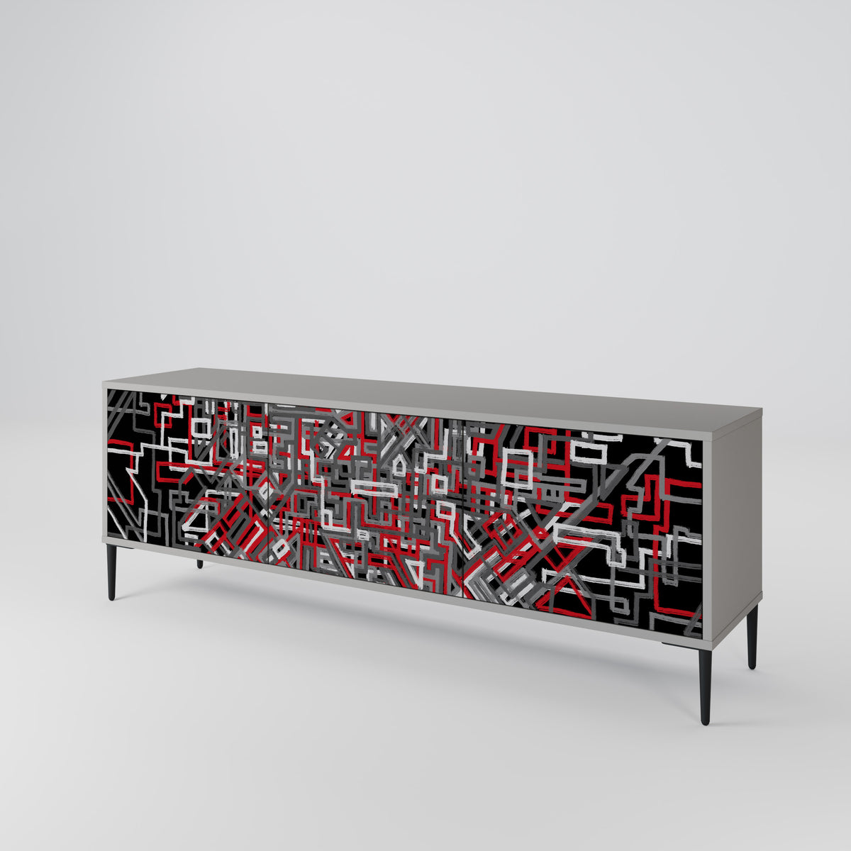 BROKEN LINES 3-Door TV Cabinet