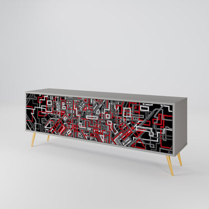BROKEN LINES 3-Door TV Cabinet