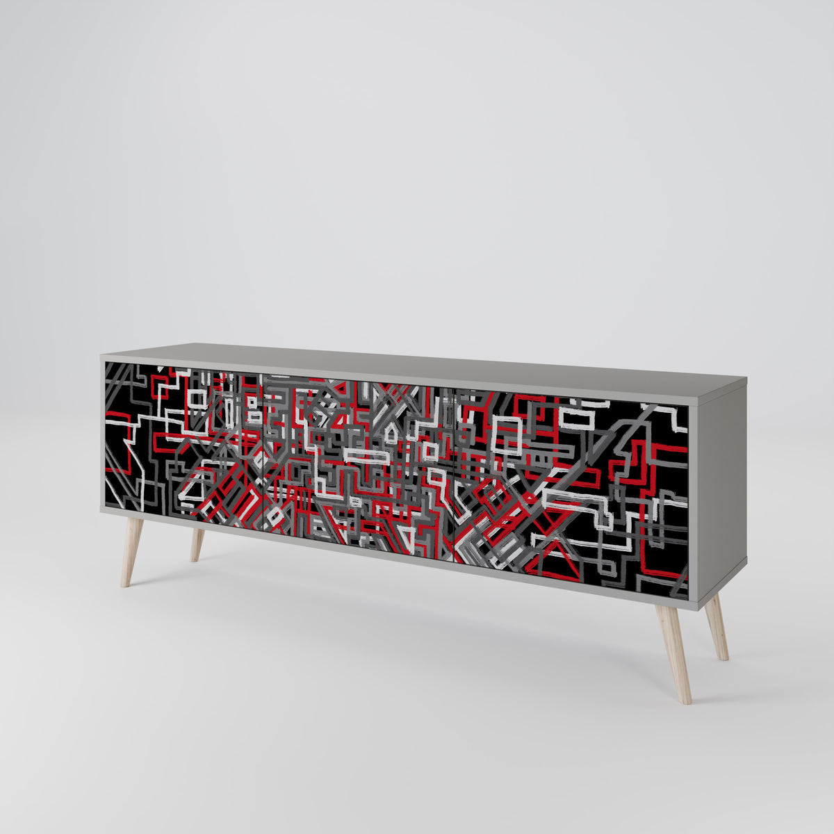 BROKEN LINES 3-Door TV Cabinet