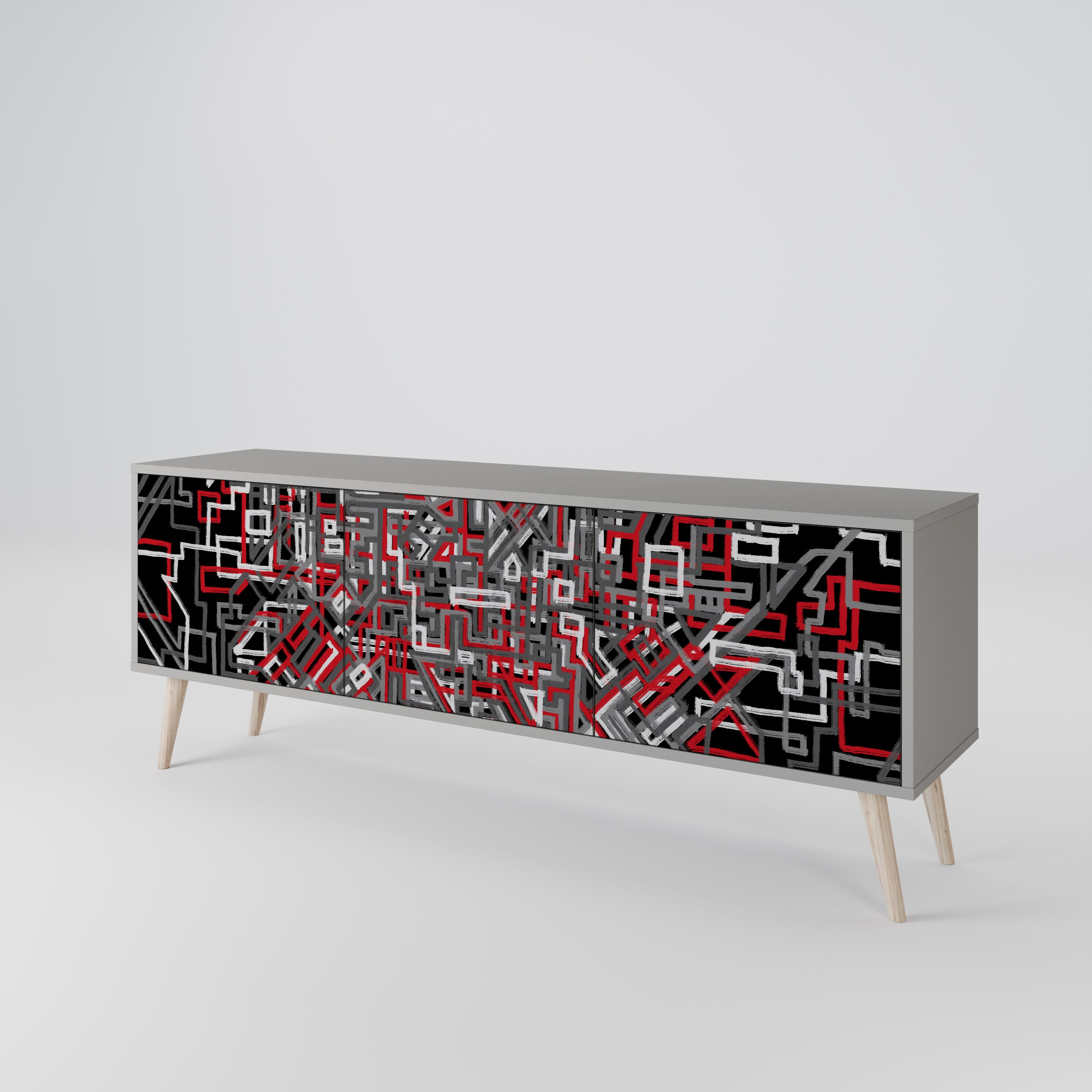 BROKEN LINES 3-Door TV Cabinet