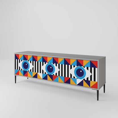 ABSTRACTION AND GEOMETRY 3-Door TV Cabinet