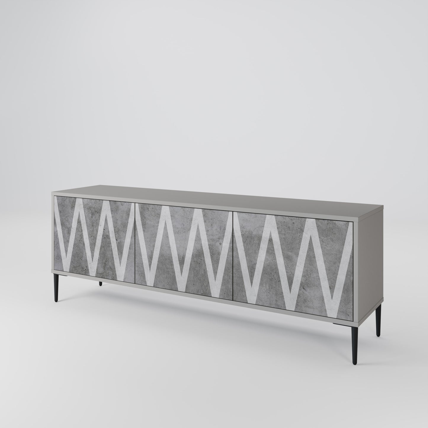 SOLID ZIG ZAG 3-Door TV Cabinet