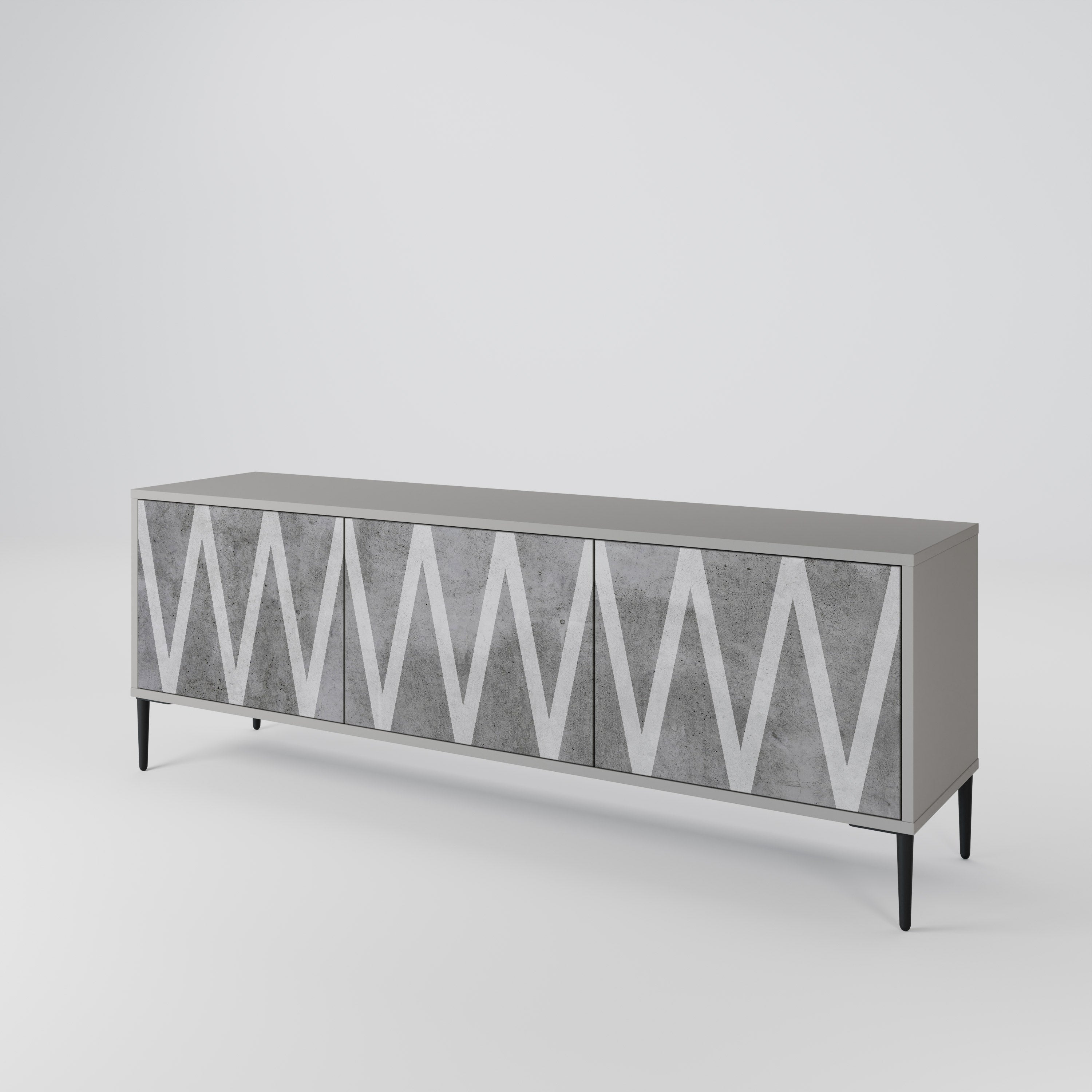 SOLID ZIG ZAG 3-Door TV Cabinet