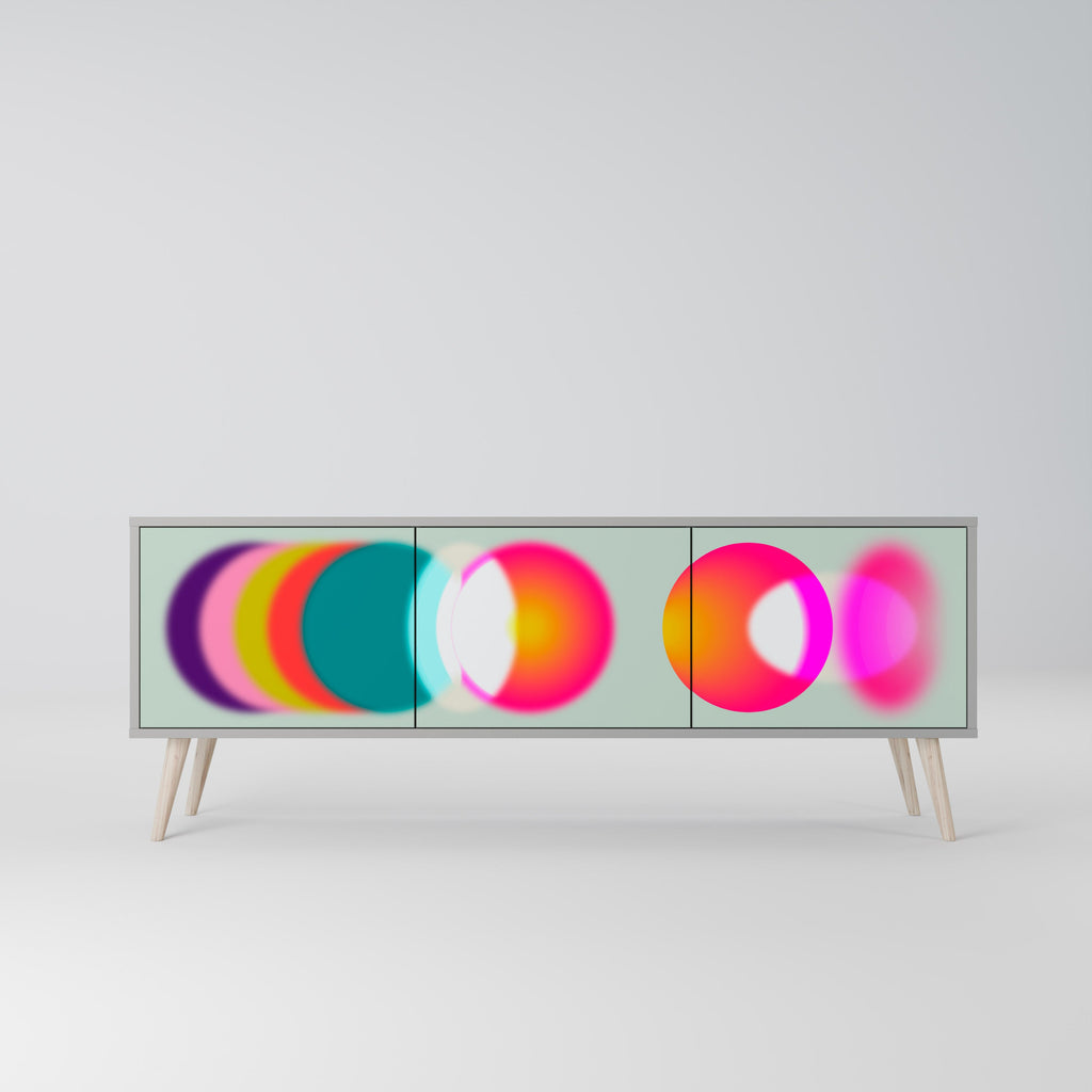 Meuble TV 3 portes SYMPHONY OF COLORS, finition grise