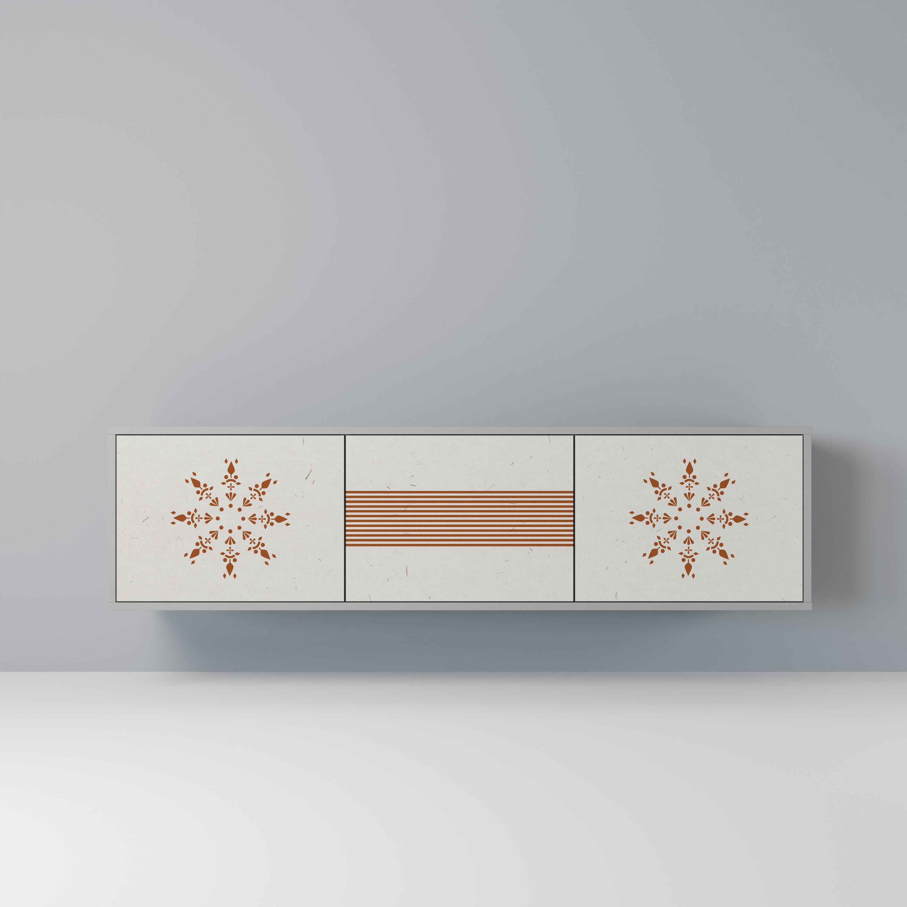 Meuble TV 3 portes DAILY HARMONY finition grise