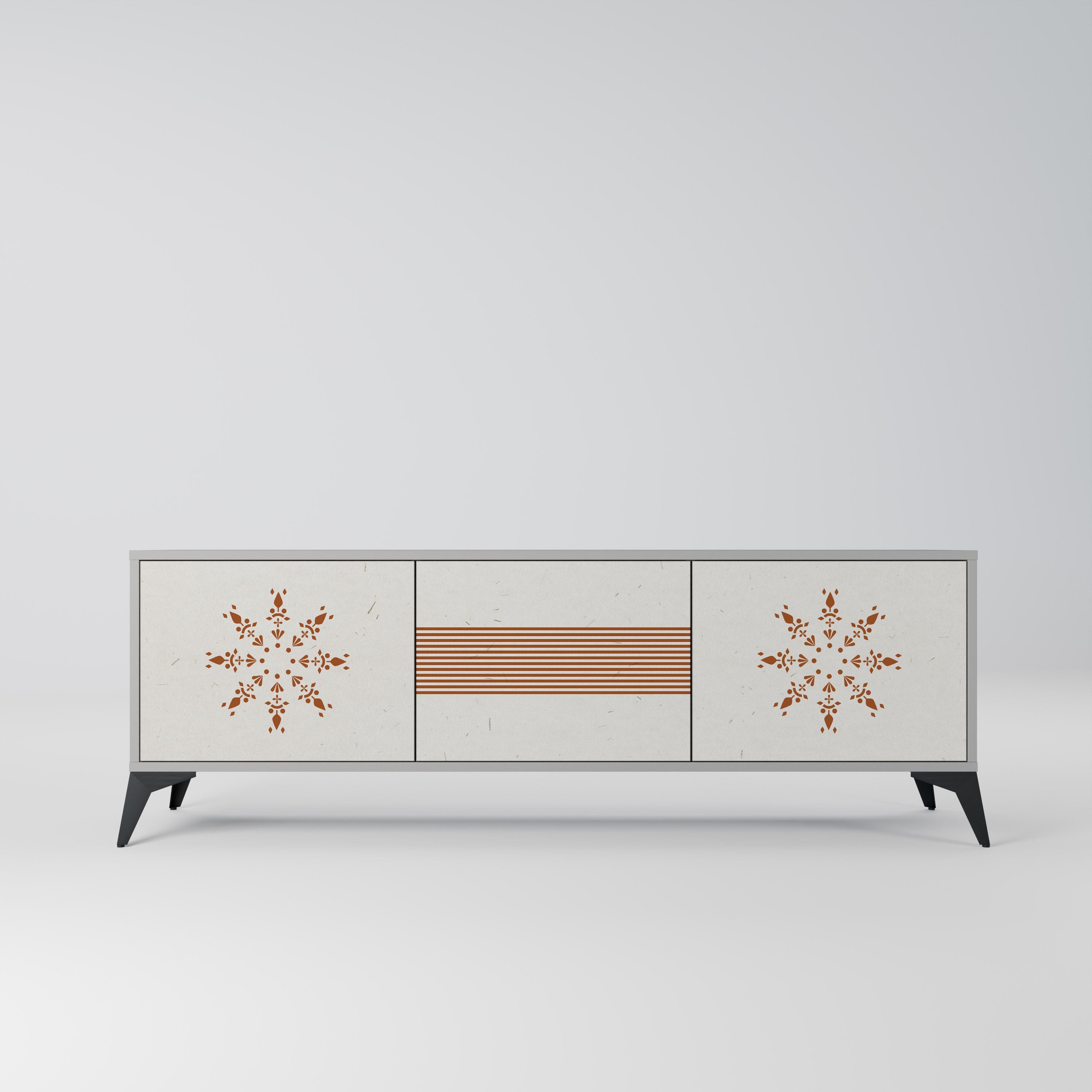 Meuble TV 3 portes DAILY HARMONY finition grise