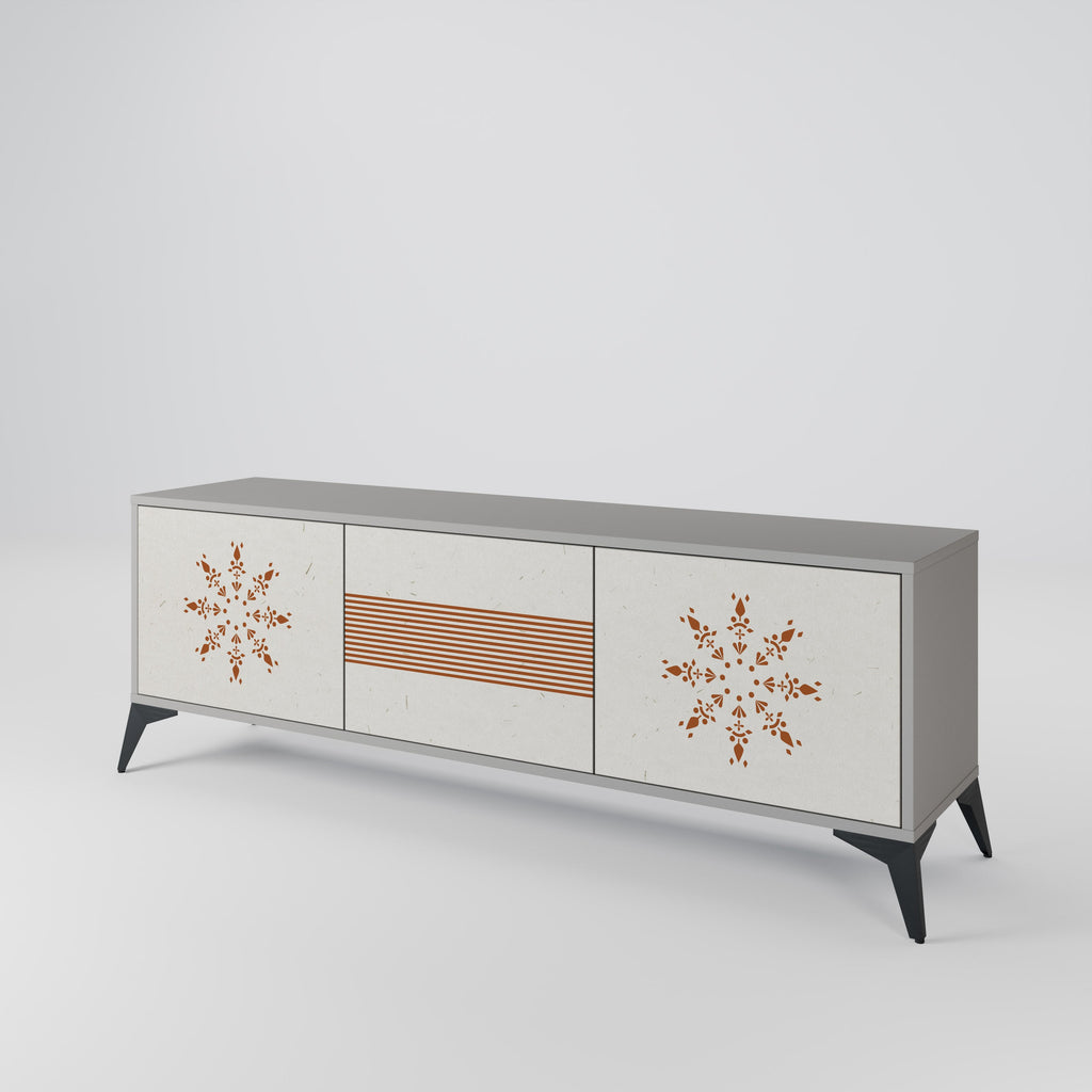 Meuble TV 3 portes DAILY HARMONY finition grise