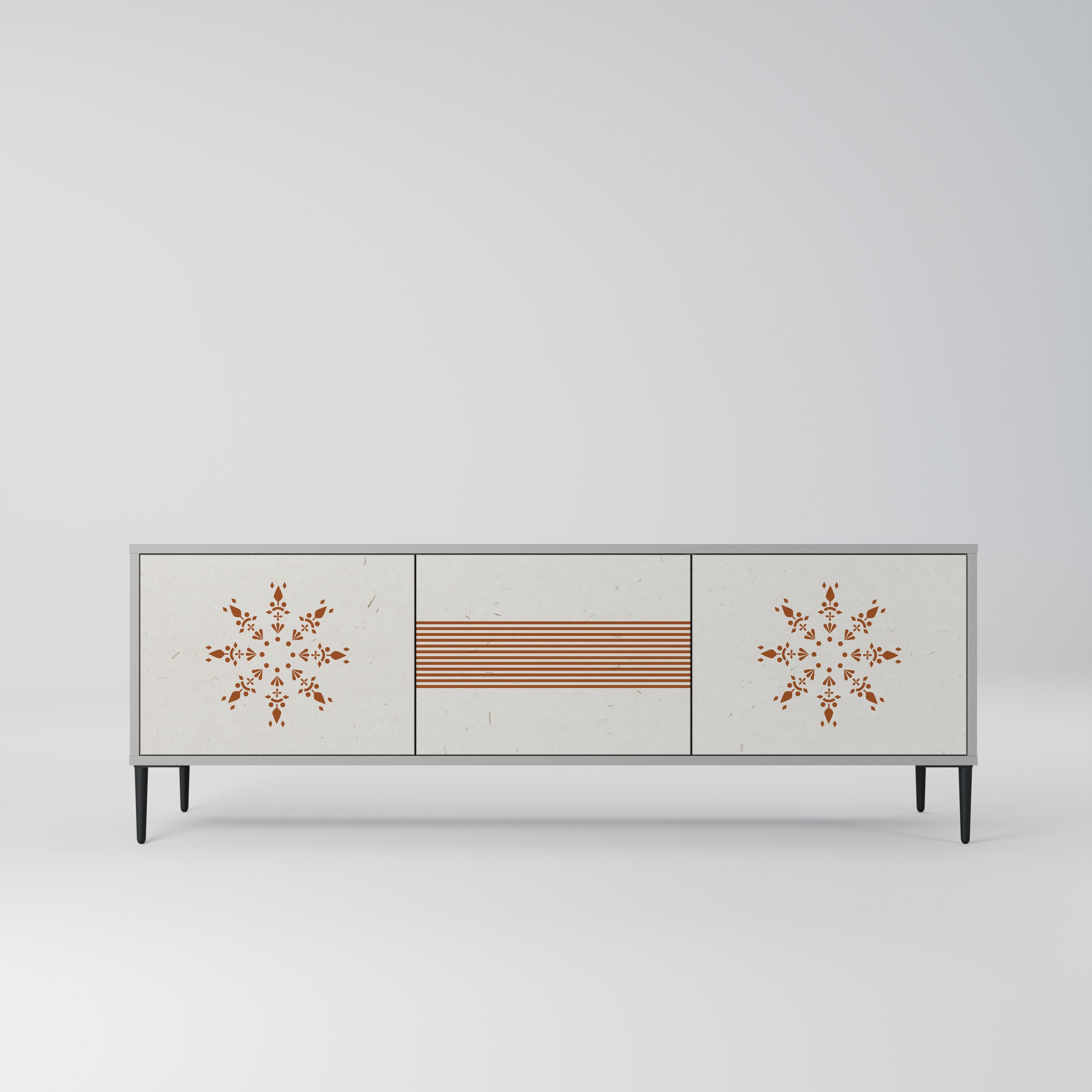 Meuble TV 3 portes DAILY HARMONY finition grise