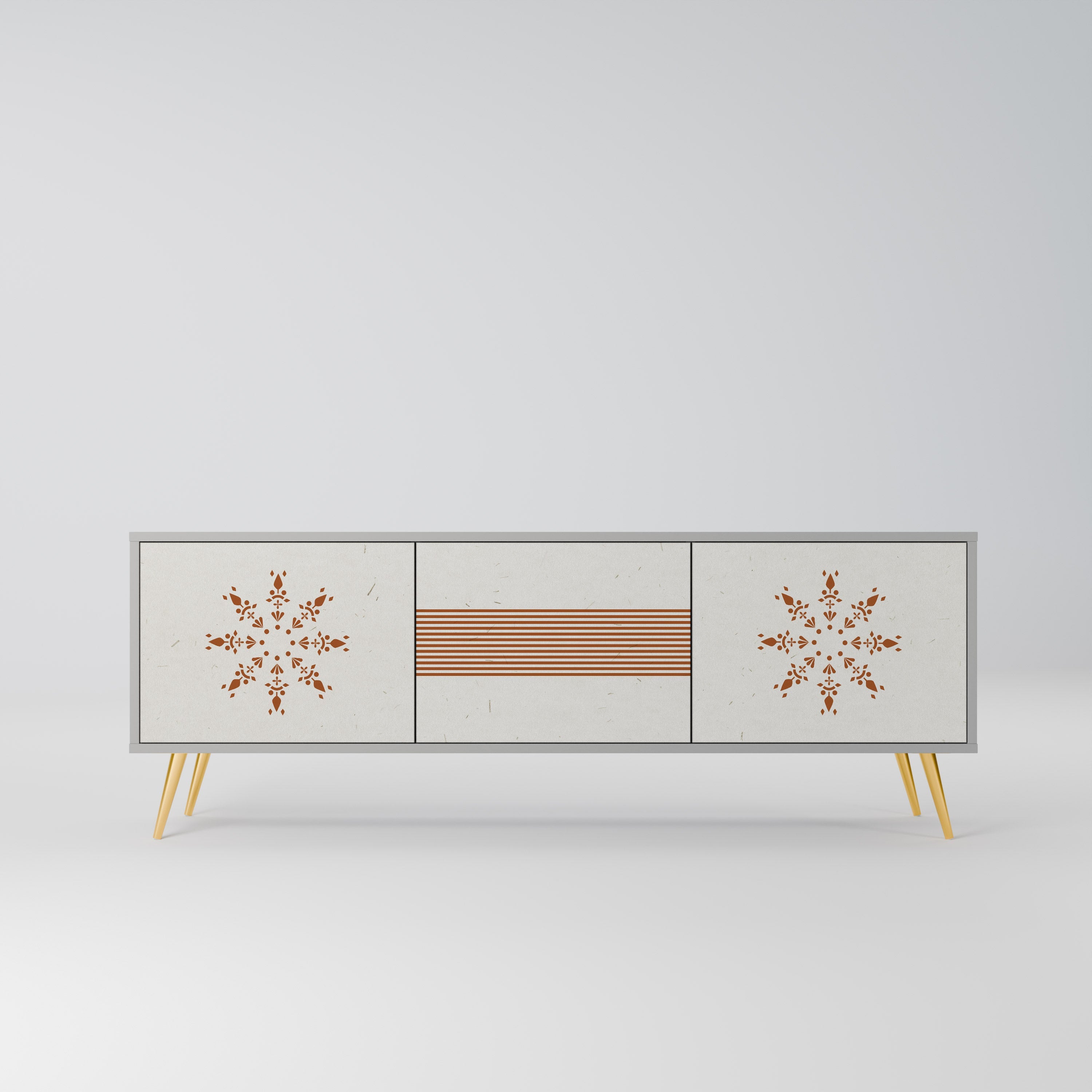 Meuble TV 3 portes DAILY HARMONY finition grise