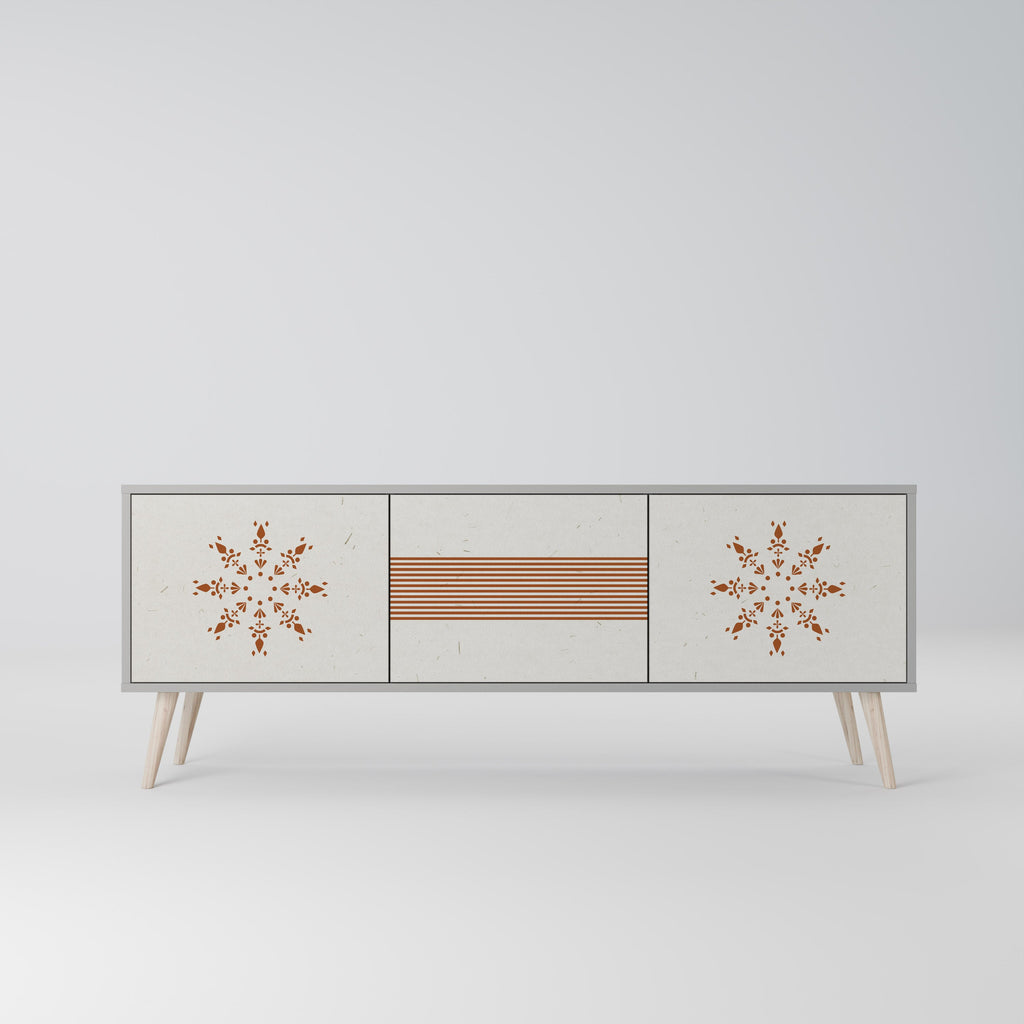 Meuble TV 3 portes DAILY HARMONY finition grise