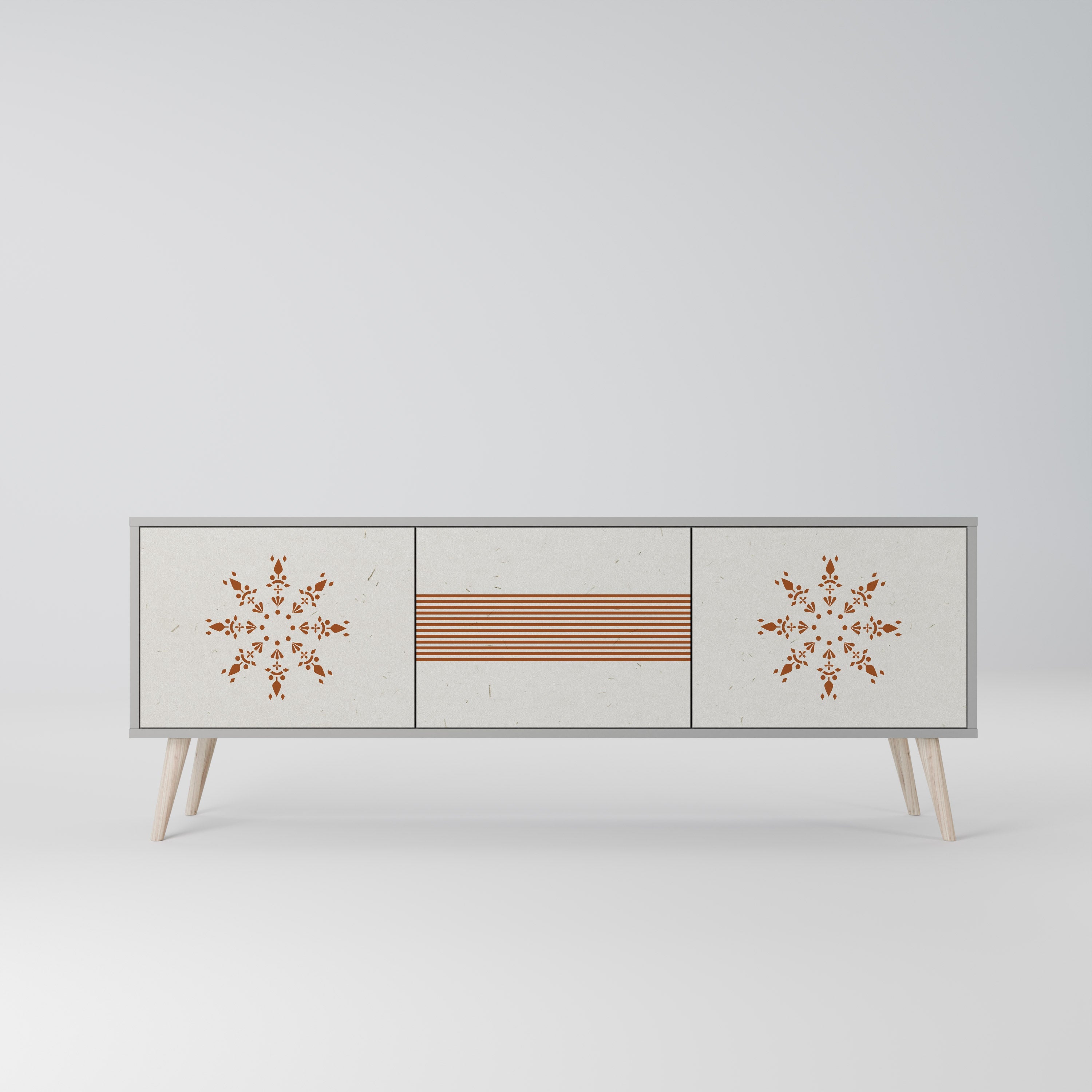 Meuble TV 3 portes DAILY HARMONY finition grise