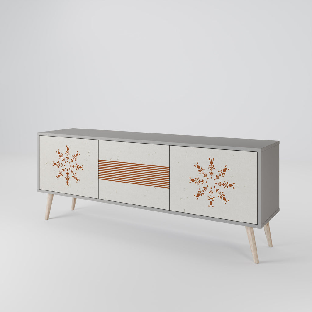 Meuble TV 3 portes DAILY HARMONY finition grise