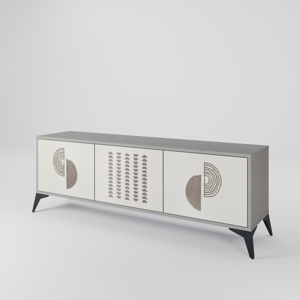 Meuble TV 3 portes HARMONY ESSENCE, finition grise