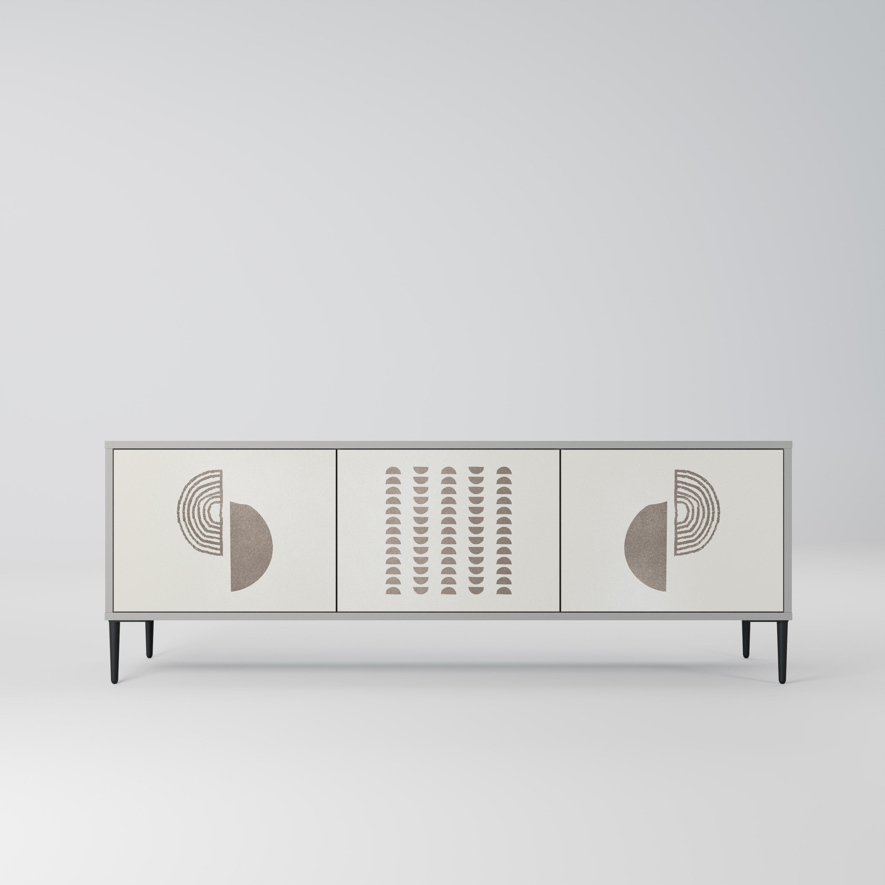 Meuble TV 3 portes HARMONY ESSENCE, finition grise