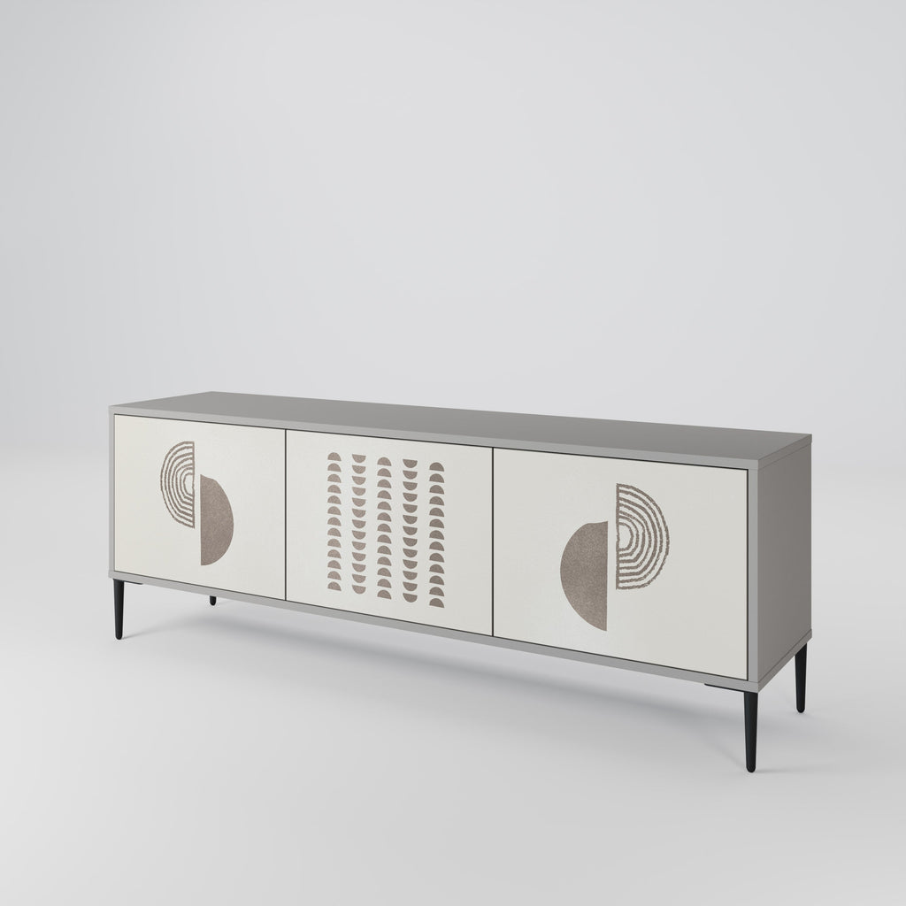 Meuble TV 3 portes HARMONY ESSENCE, finition grise