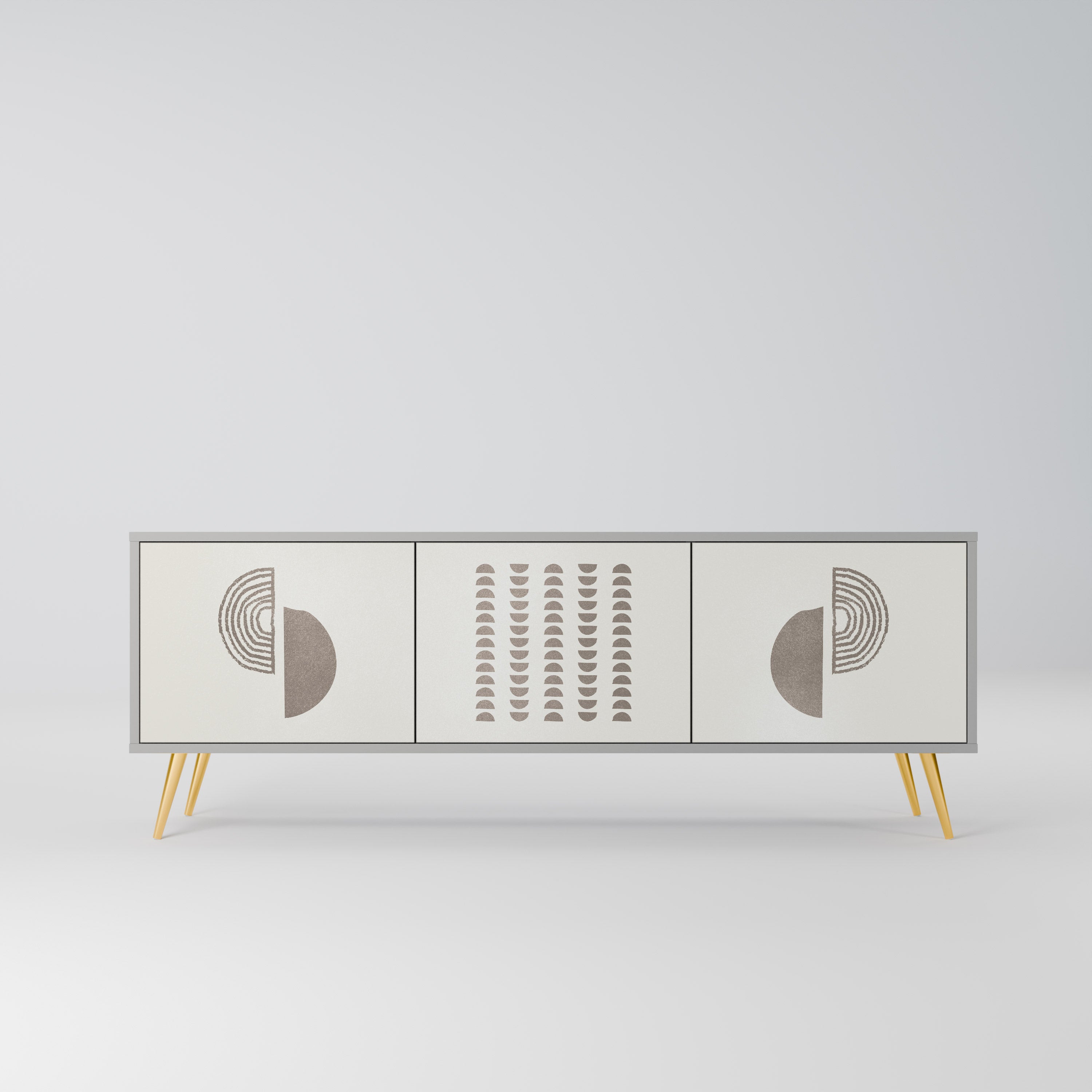 Meuble TV 3 portes HARMONY ESSENCE, finition grise