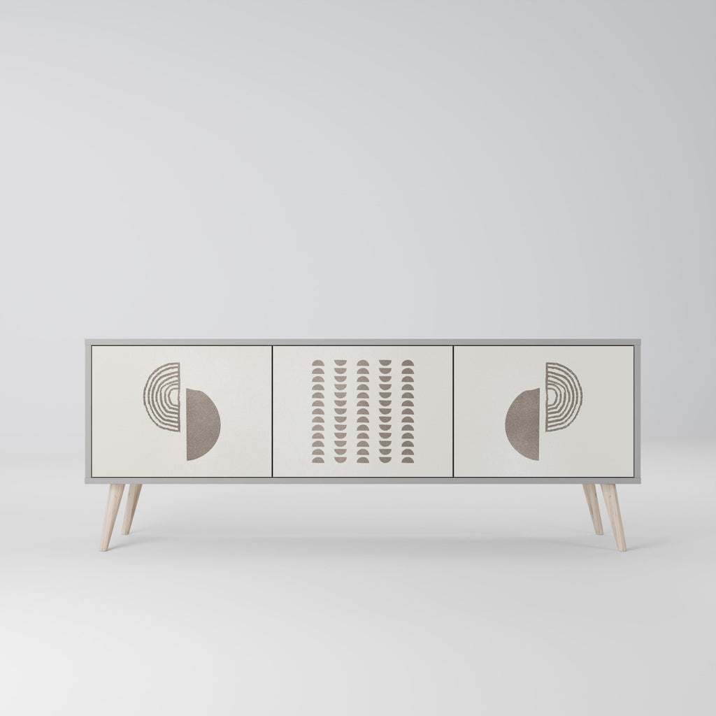 Meuble TV 3 portes HARMONY ESSENCE, finition grise