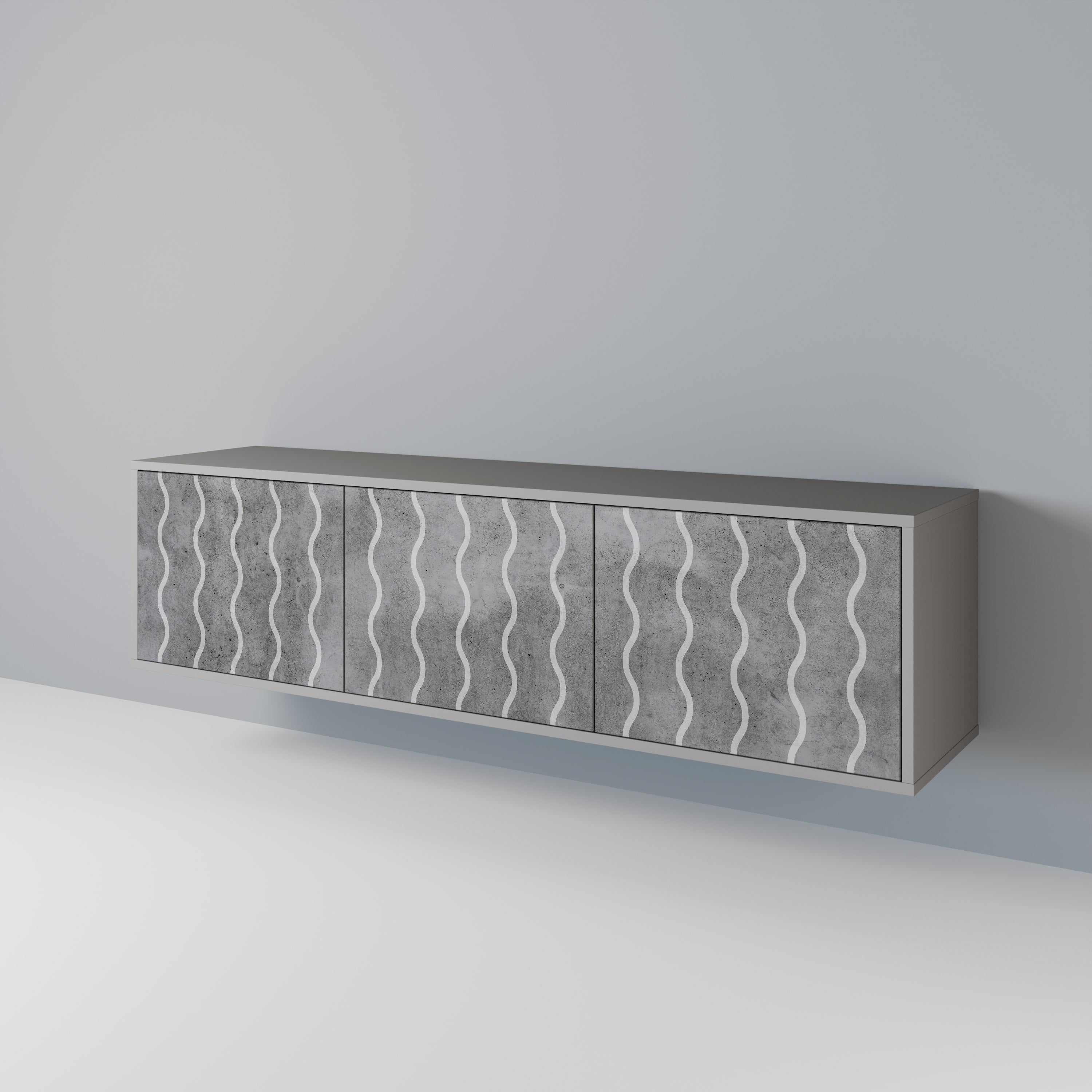 WAVES OF CONCRETE 3-Door TV Cabinet