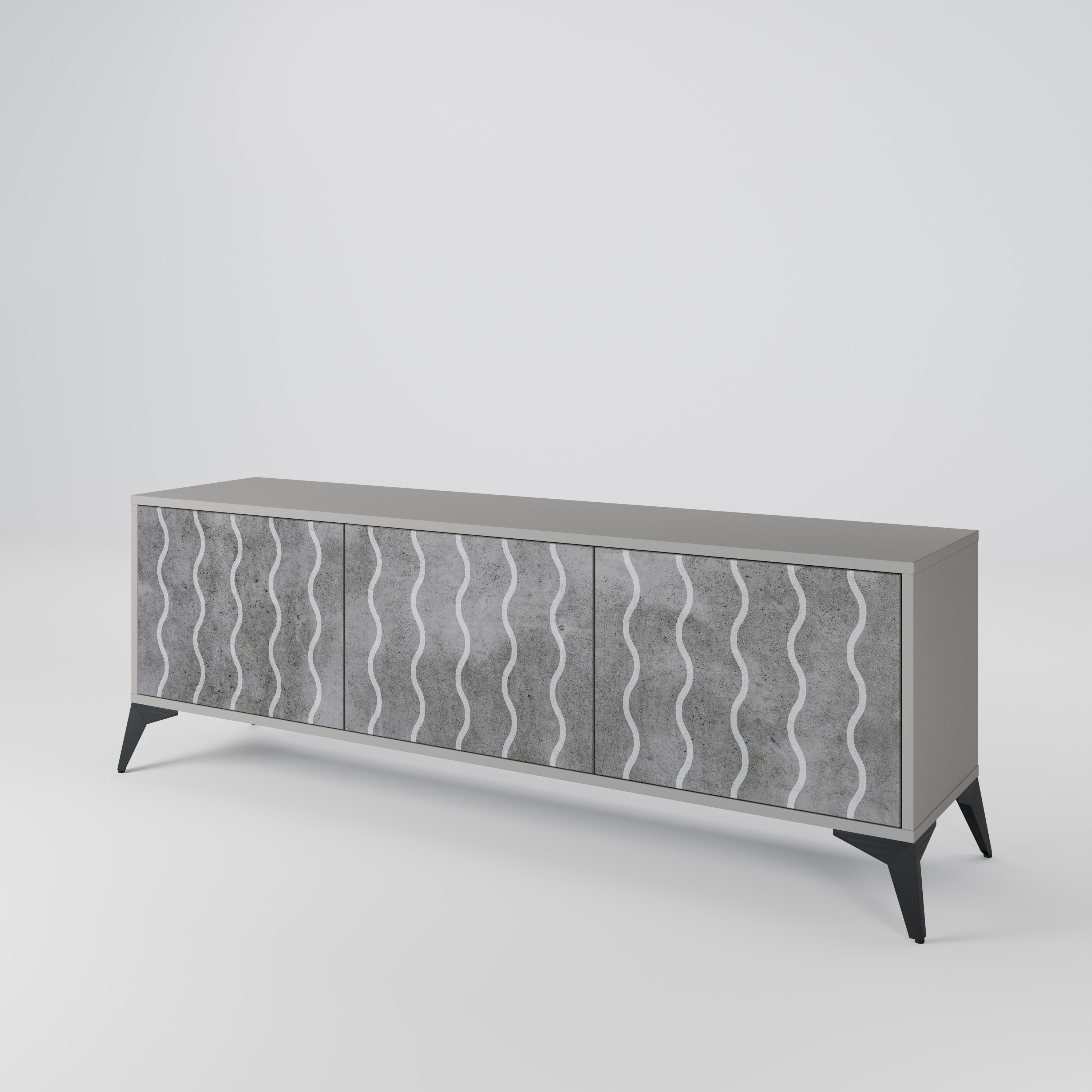 WAVES OF CONCRETE 3-Door TV Cabinet