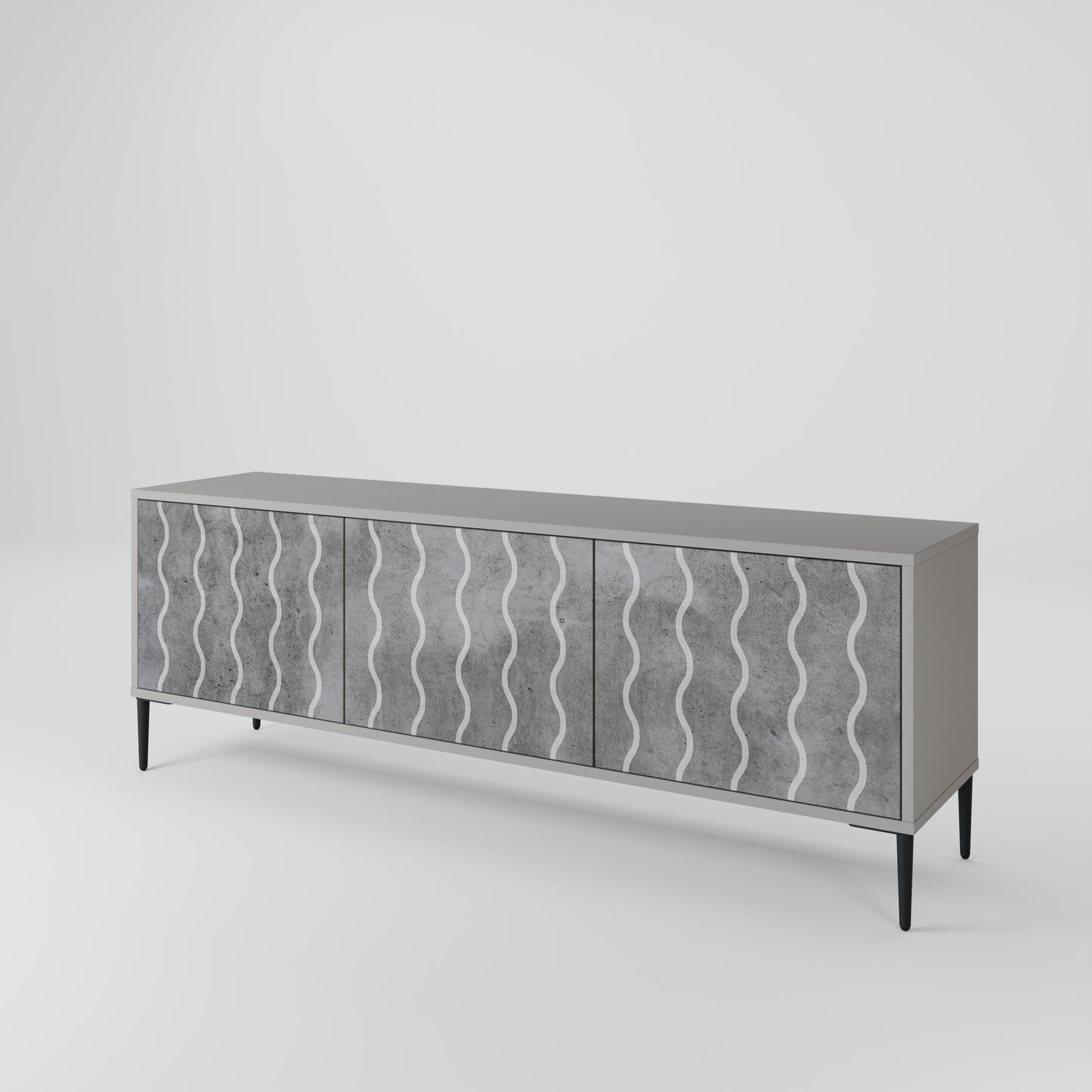 WAVES OF CONCRETE 3-Door TV Cabinet