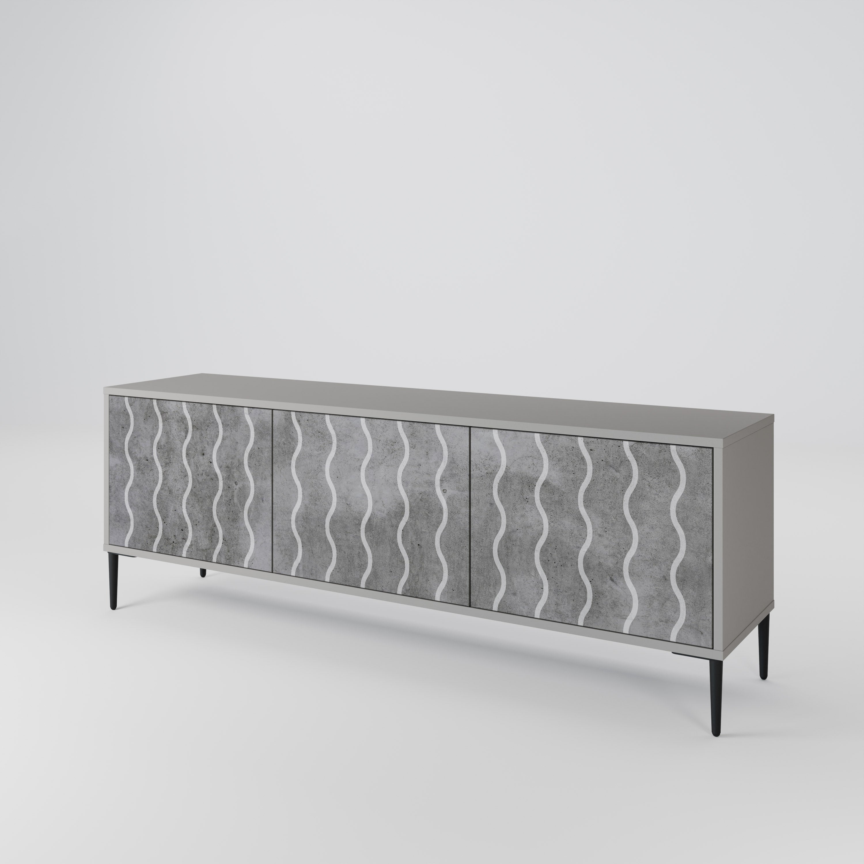 WAVES OF CONCRETE 3-Door TV Cabinet