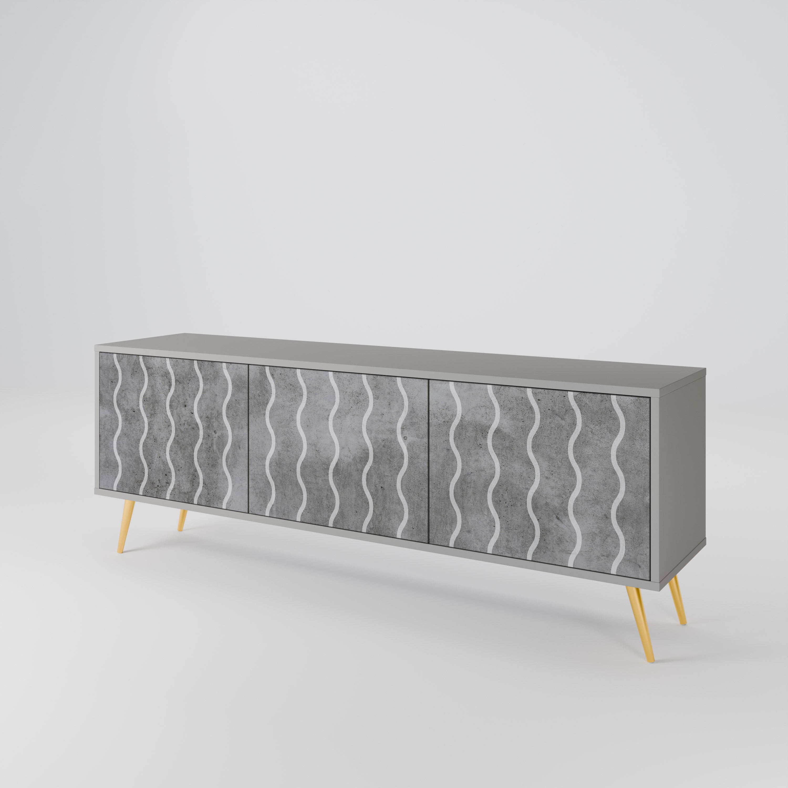 WAVES OF CONCRETE 3-Door TV Cabinet