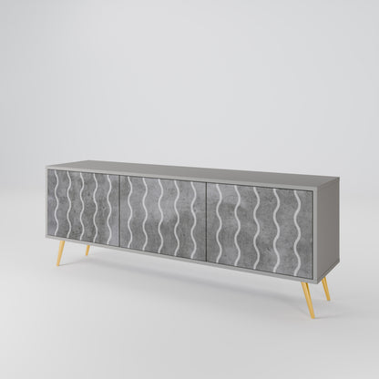WAVES OF CONCRETE 3-Door TV Cabinet